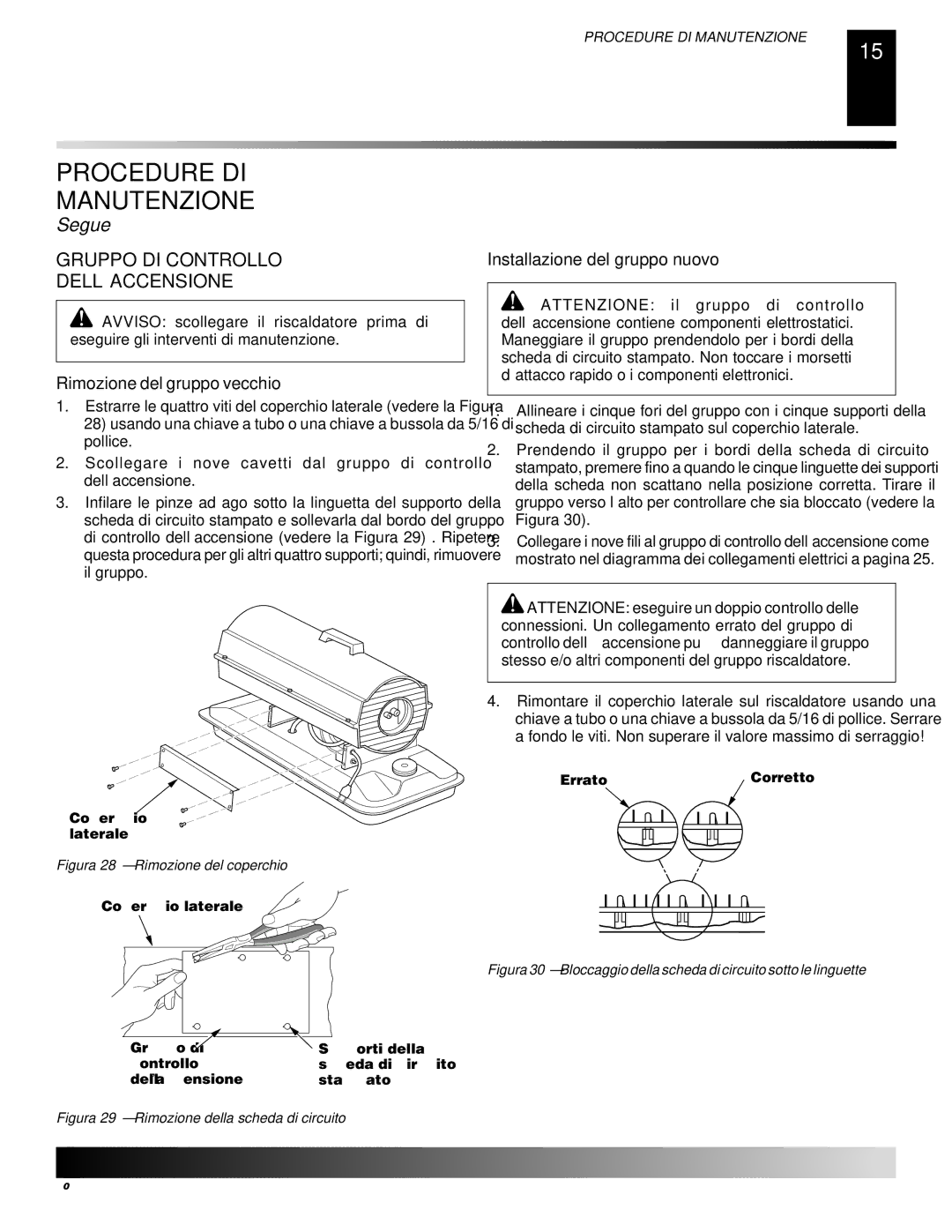 Desa GK30, GK20 Gruppo DI Controllo DELL’ACCENSIONE, Rimozione del gruppo vecchio, Installazione del gruppo nuovo 