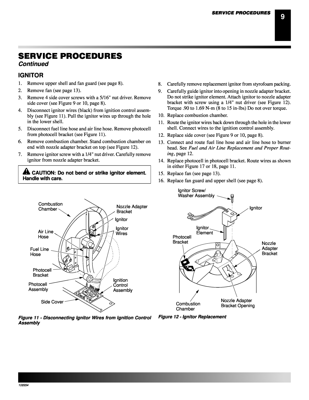 Desa GK30, GK20 owner manual Ignitor, Service Procedures, Continued 