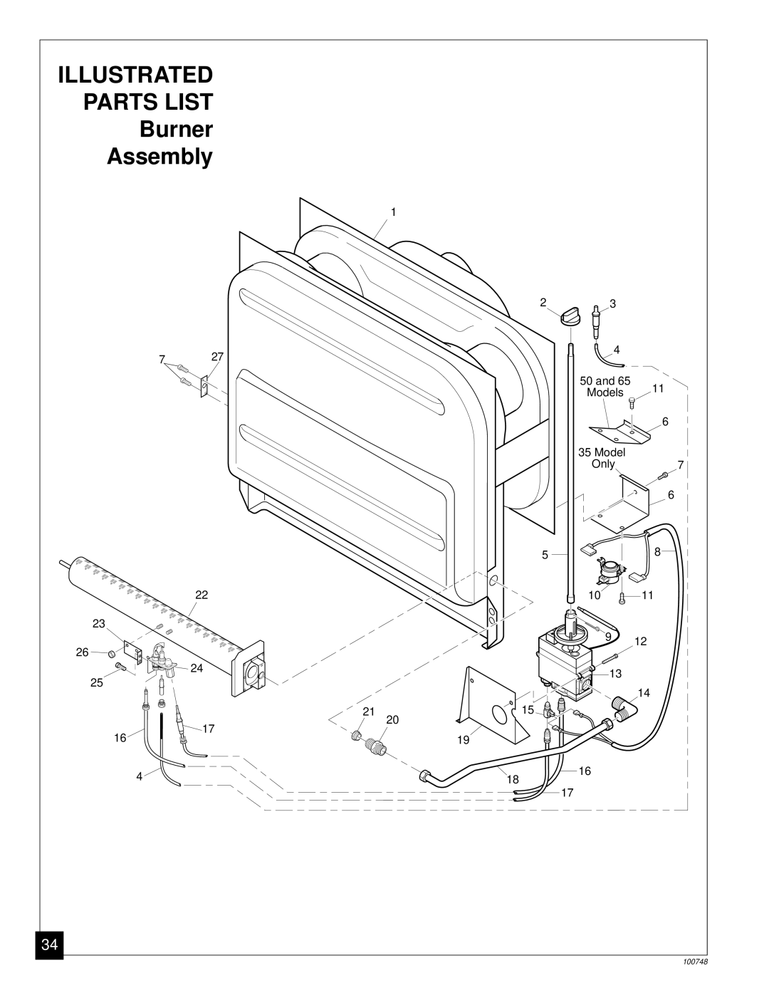 Desa GVC50PA, GVC35PA, GVC65PA installation manual Burner Assembly 