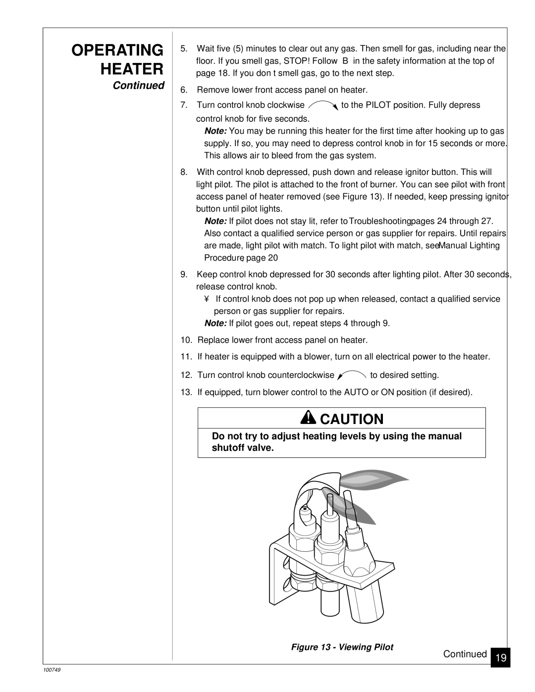 Desa GVC35NA, GVC50NA, GVC65NA installation manual Viewing Pilot 