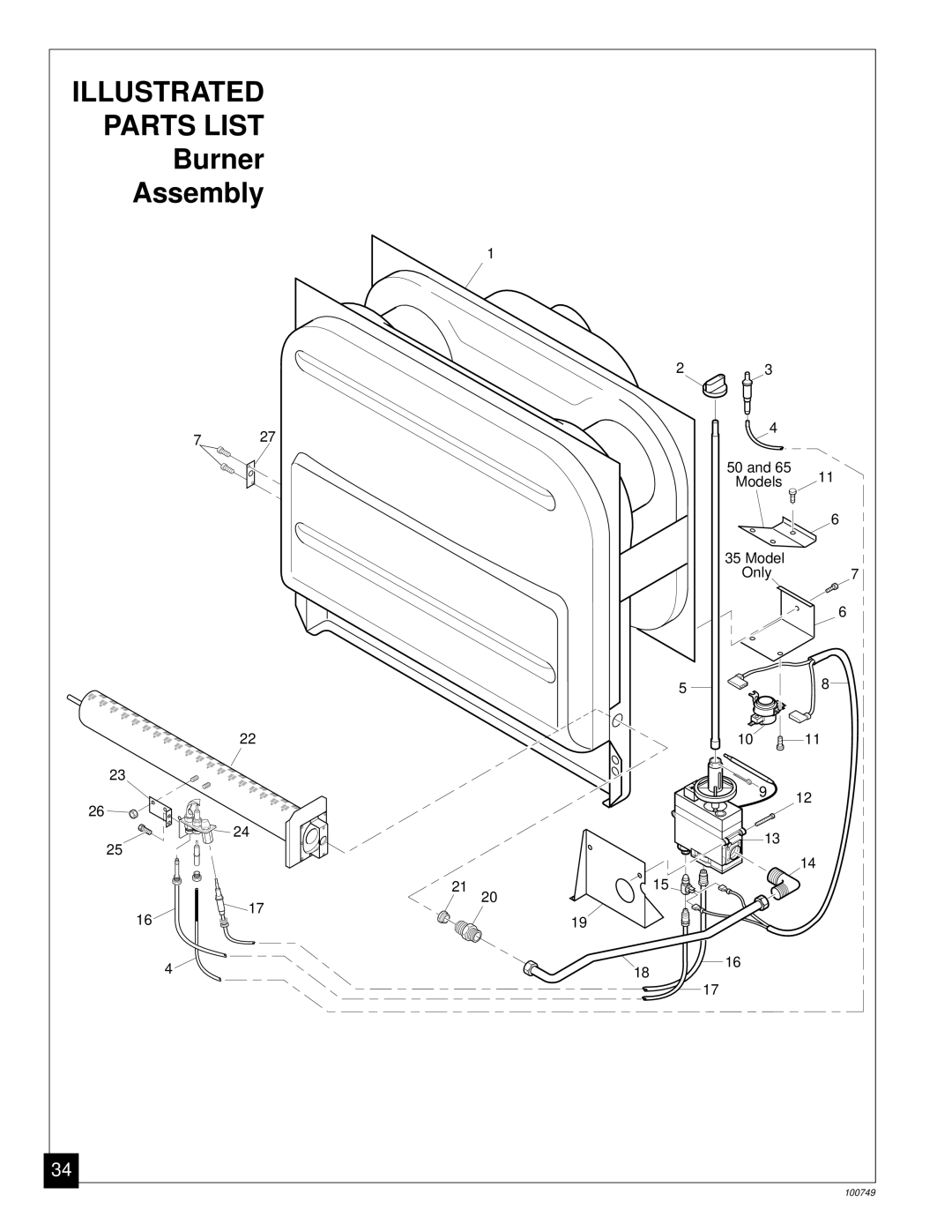 Desa GVC35NA, GVC50NA, GVC65NA installation manual Burner Assembly 