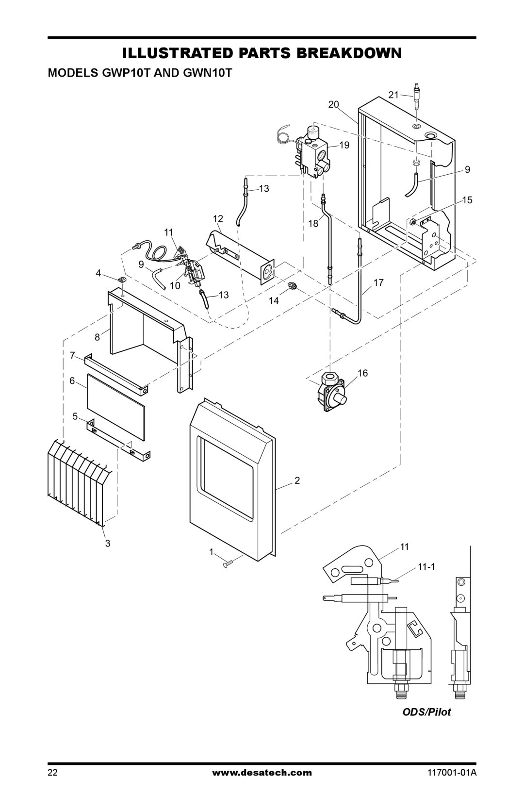 Desa GWP10 GWN10T installation manual Models GWP10T and GWN10T 