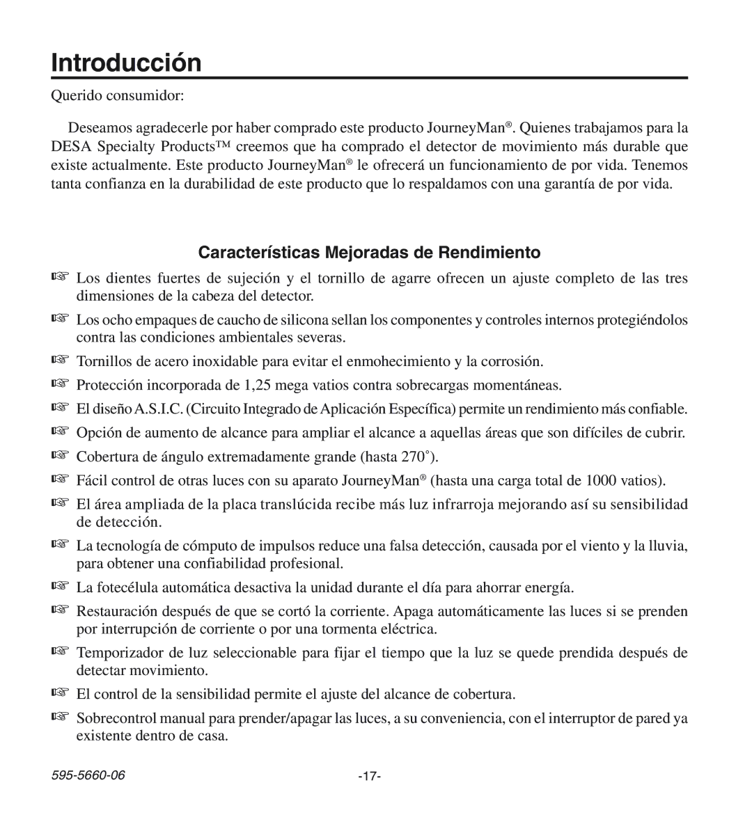 Desa HD-9140 manual Introducción, Características Mejoradas de Rendimiento 