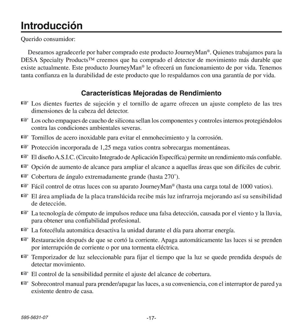 Desa HD-9240 manual Introducción, Características Mejoradas de Rendimiento 