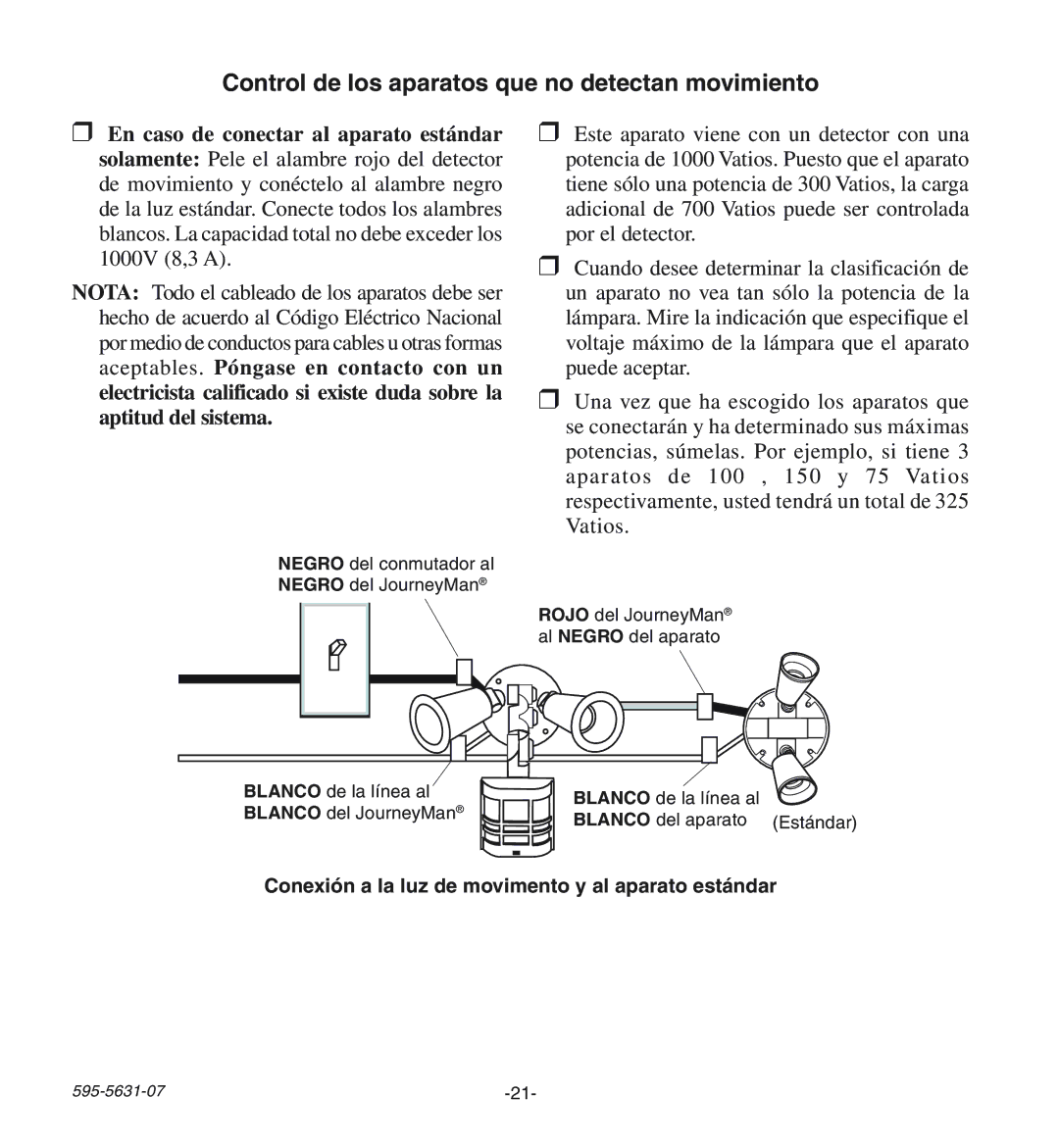 Desa HD-9240 manual Control de los aparatos que no detectan movimiento 