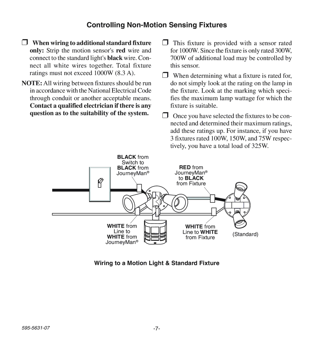 Desa HD-9240 manual Controlling Non-Motion Sensing Fixtures 