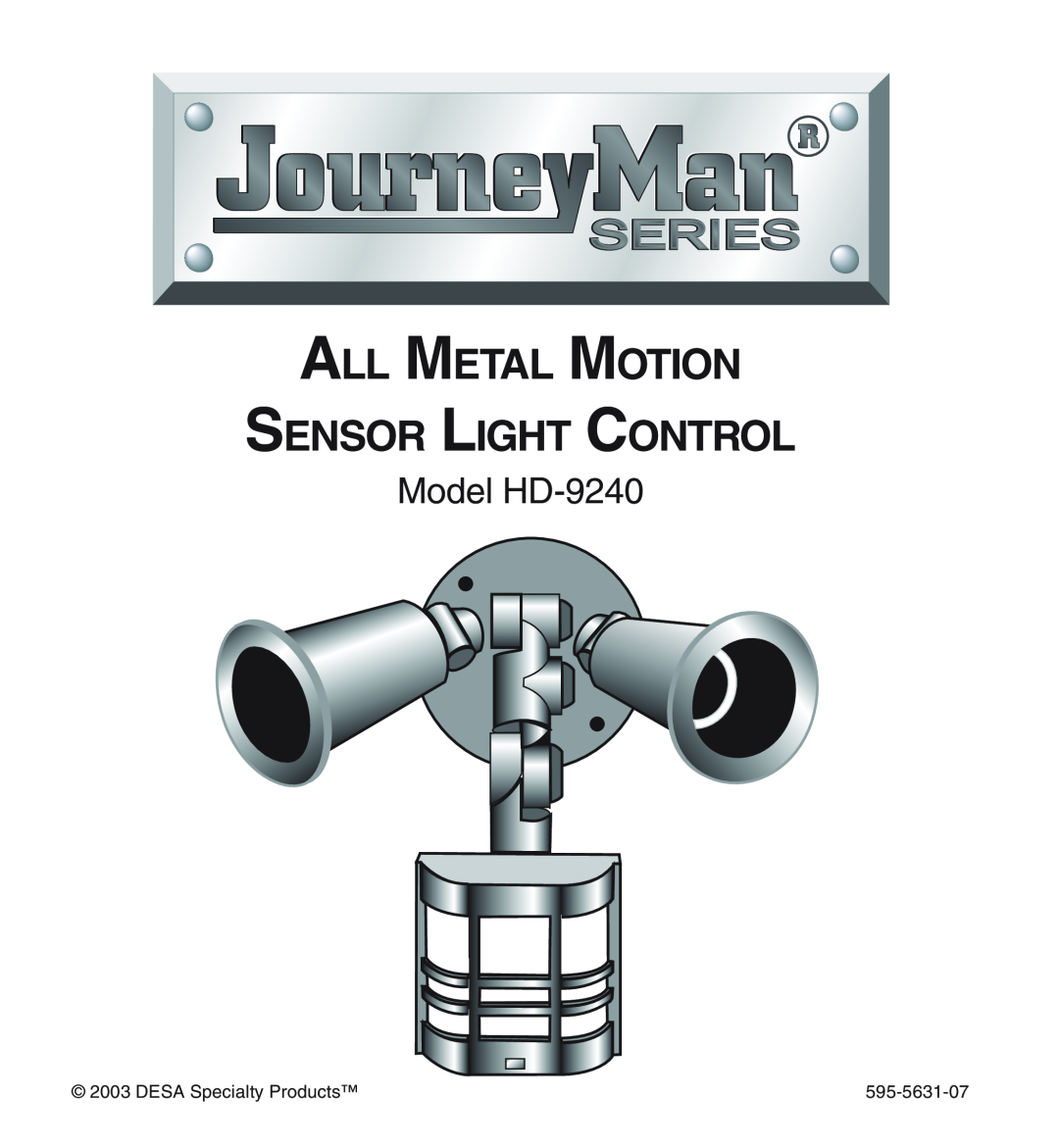 Desa manual Model HD-9240, All Metal Motion Sensor Light Control, DESA Specialty Products, 595-5631-07 