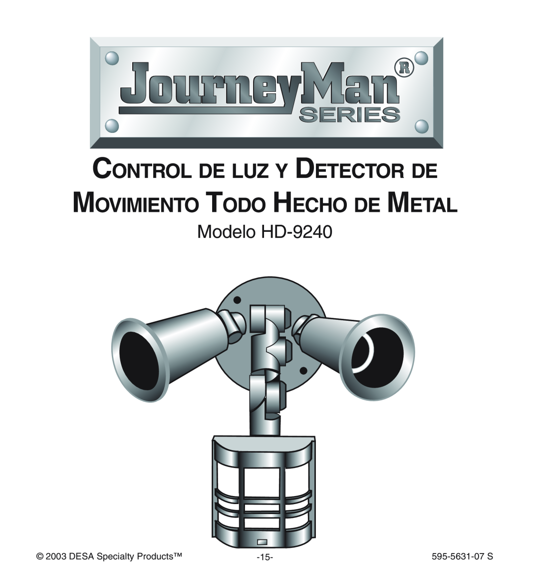 Desa manual Modelo HD-9240, Control De Luz Y Detector De, Movimiento Todo Hecho De Metal, 595-5631-07S 