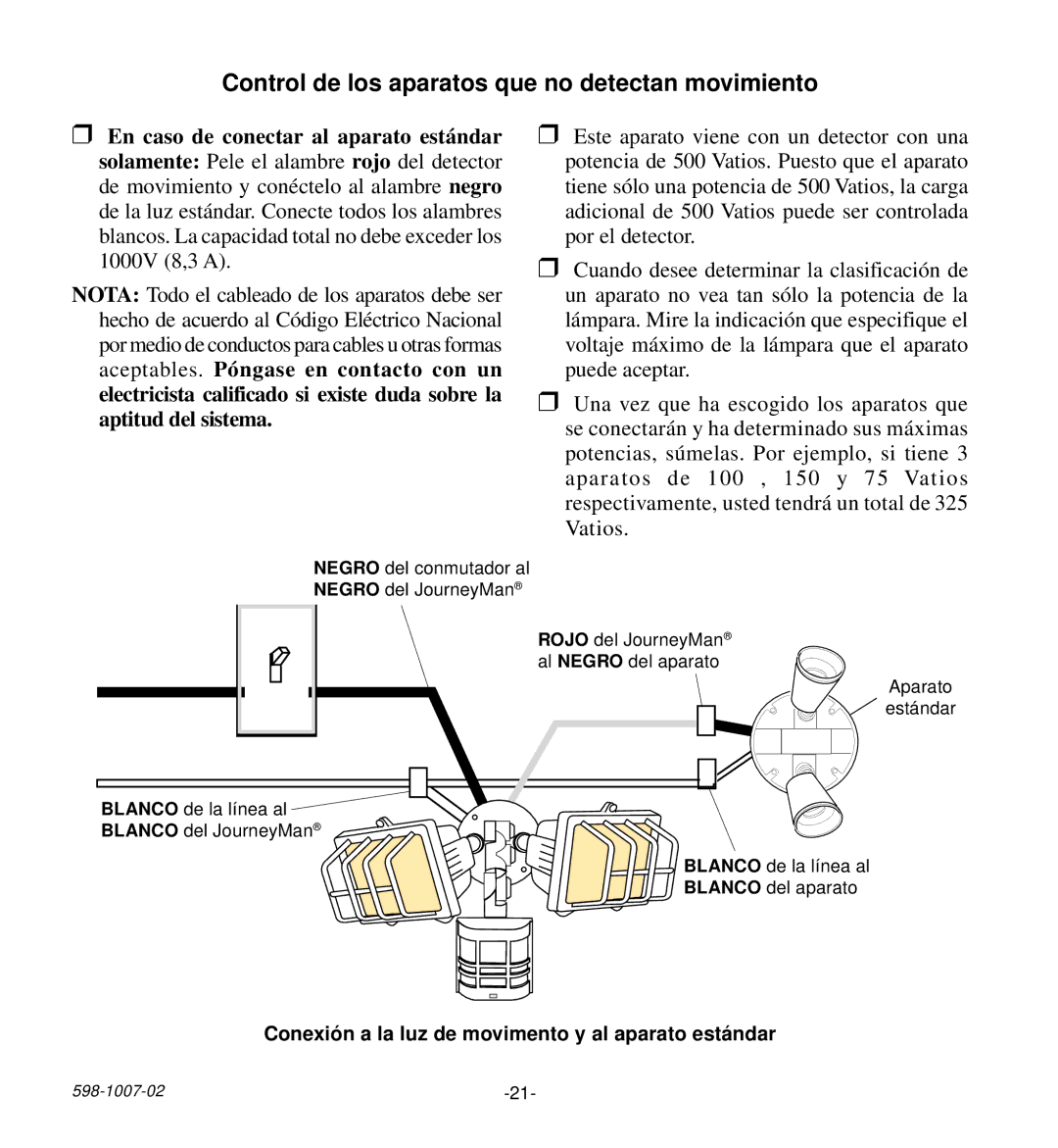 Desa HD-9260 manual Control de los aparatos que no detectan movimiento 