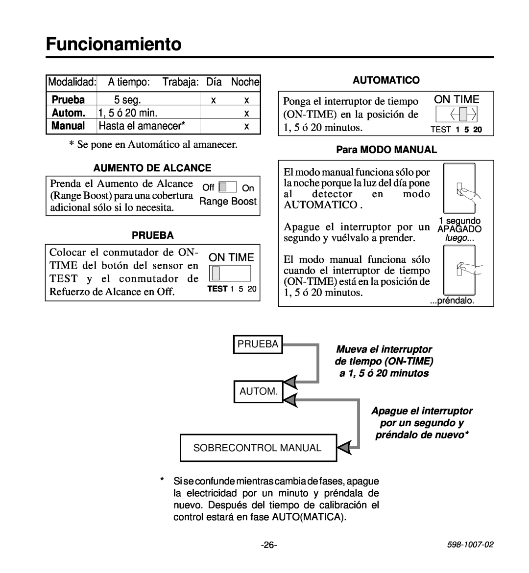 Desa HD-9260 manual Funcionamiento, Prueba, Autom, Manual 