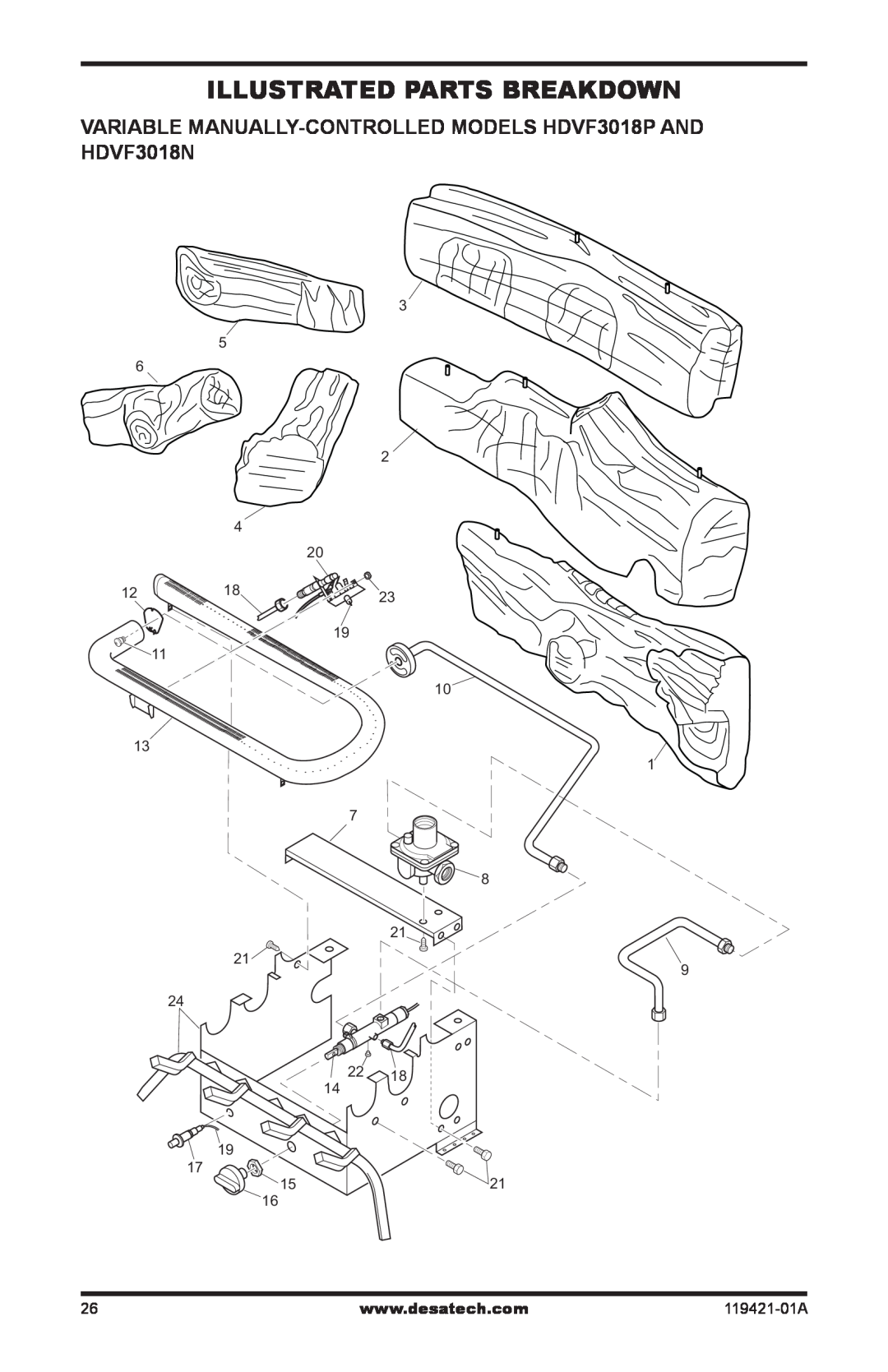 Desa HDVF3018P, HDVF3018N installation manual Illustrated Parts Breakdown 