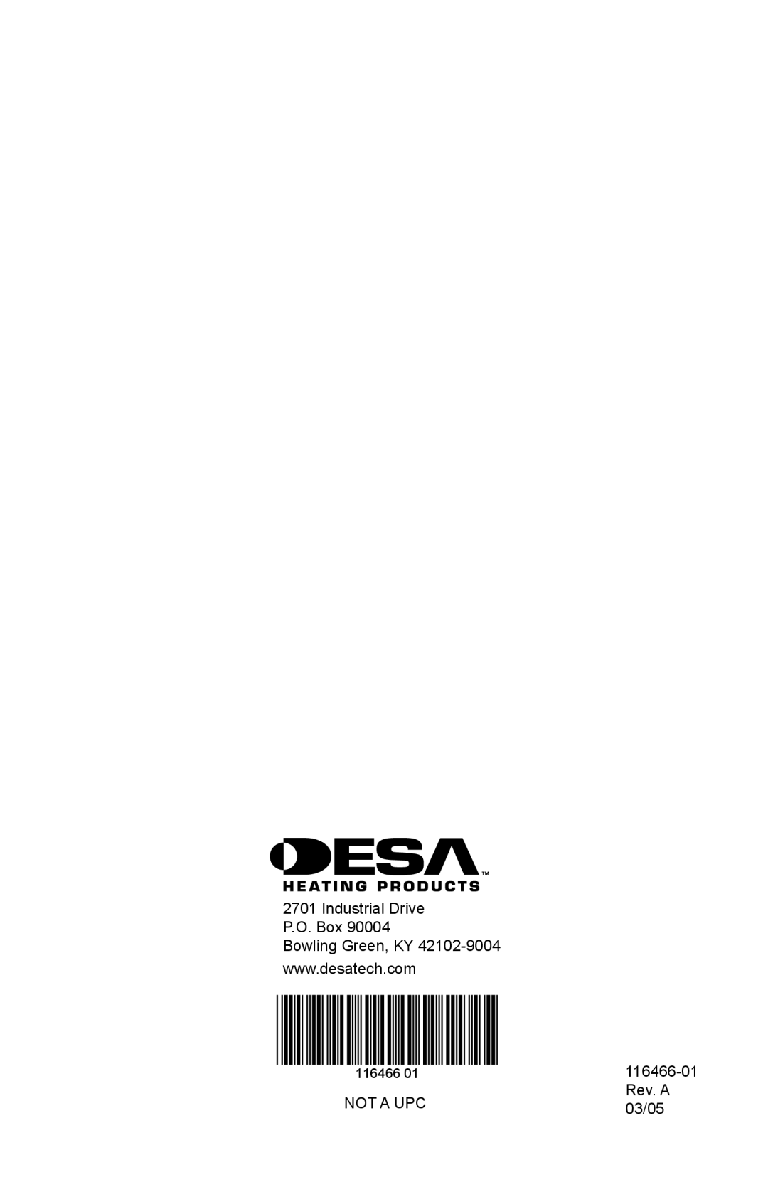 Desa HFL300 installation instructions Not a UPC 