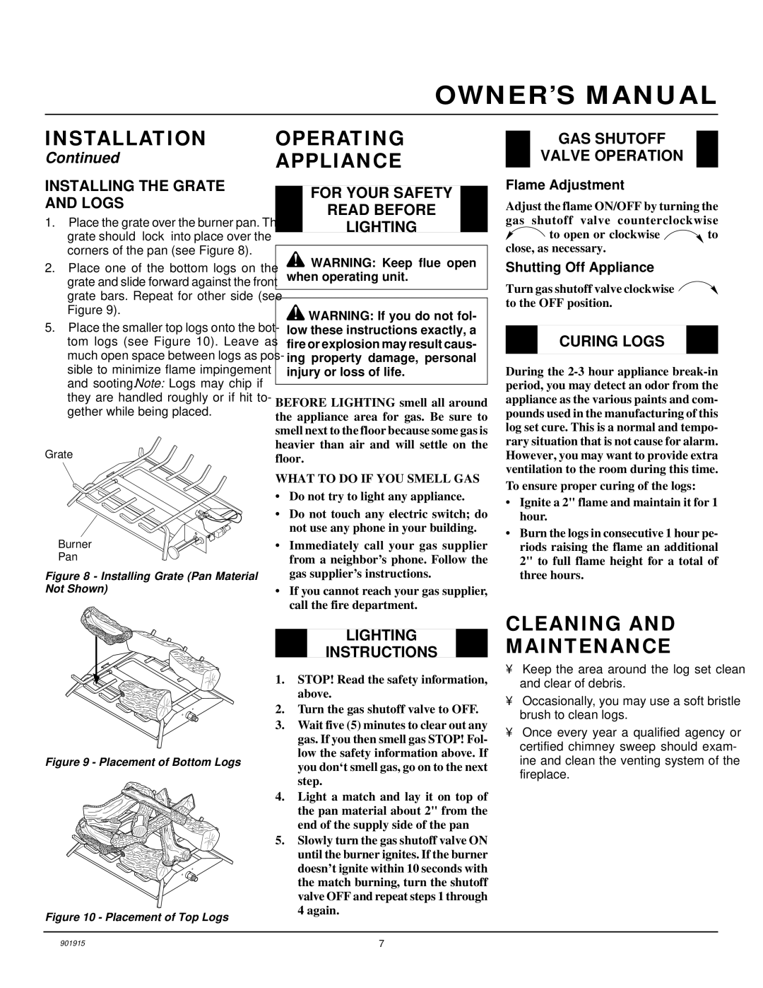 Desa HFVMR24, HFVMR18 installation manual Operating Appliance, Cleaning and Maintenance 