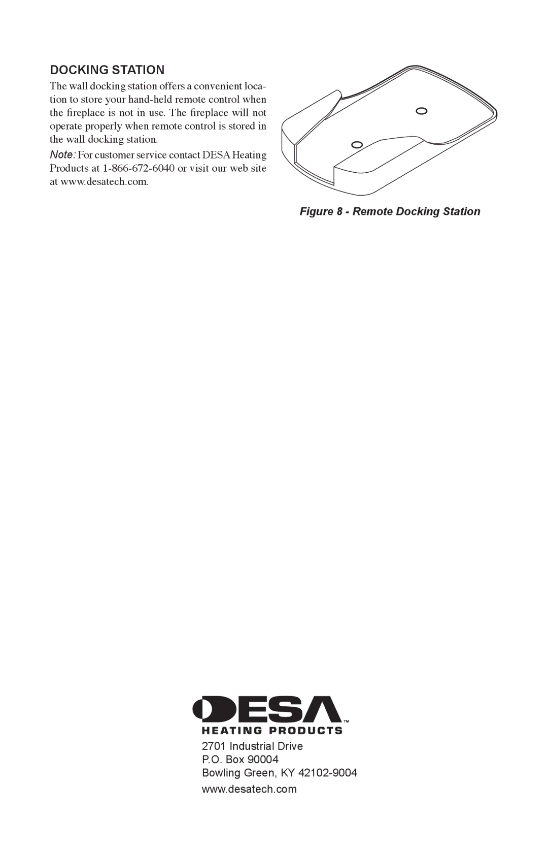 Desa HRC101 operating instructions Docking station, Remote Docking Station 