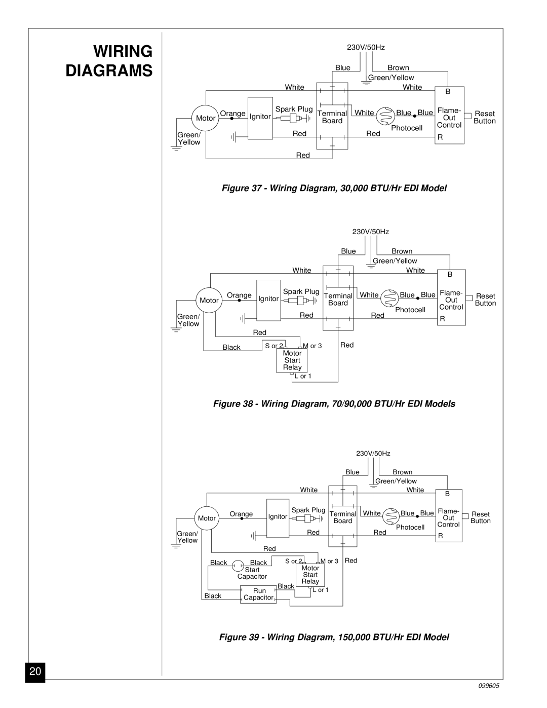 Desa H.S.I. Series owner manual Wiring Diagrams, Wiring Diagram, 30,000 BTU/Hr EDI Model 