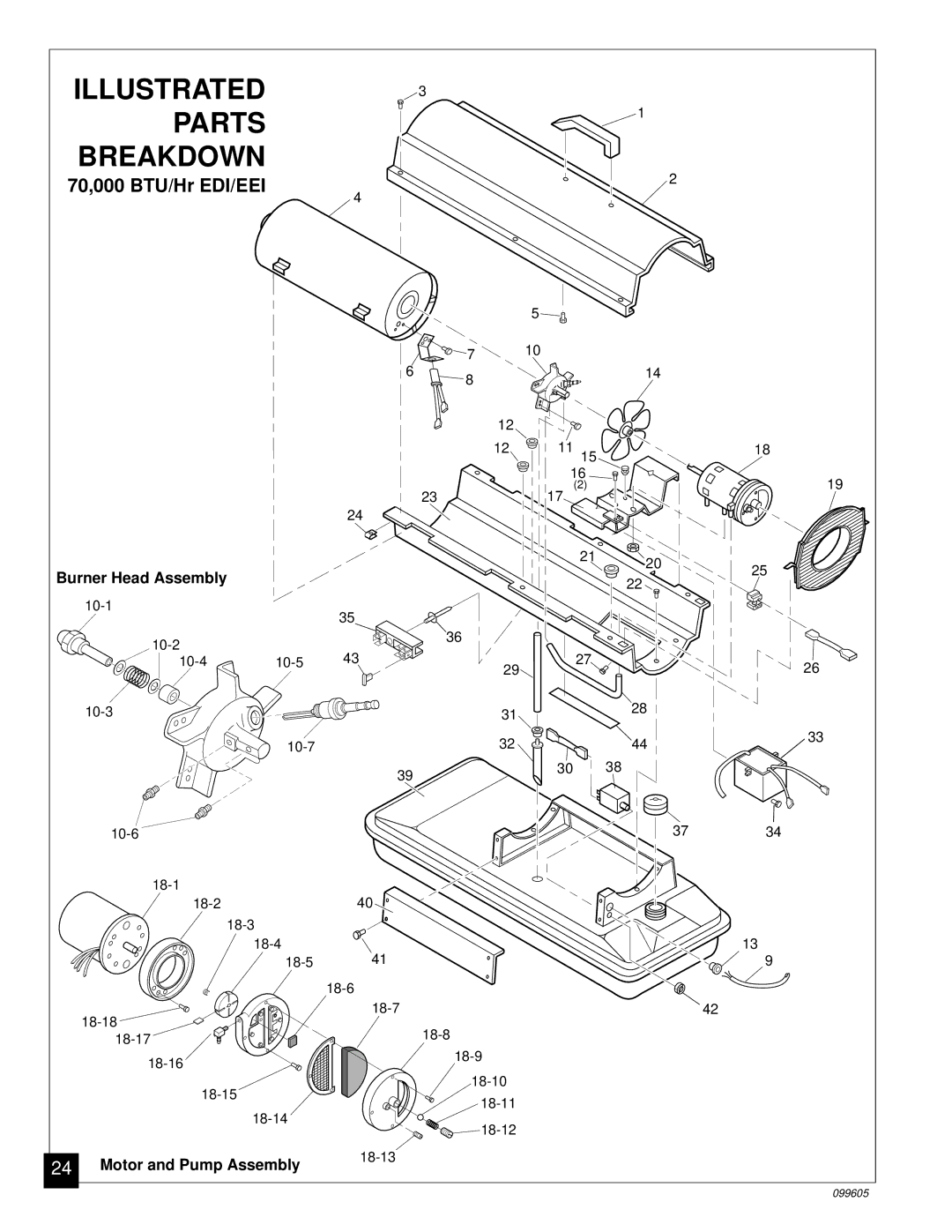 Desa H.S.I. Series owner manual 70,000 BTU/Hr EDI/EEI, Burner Head Assembly 