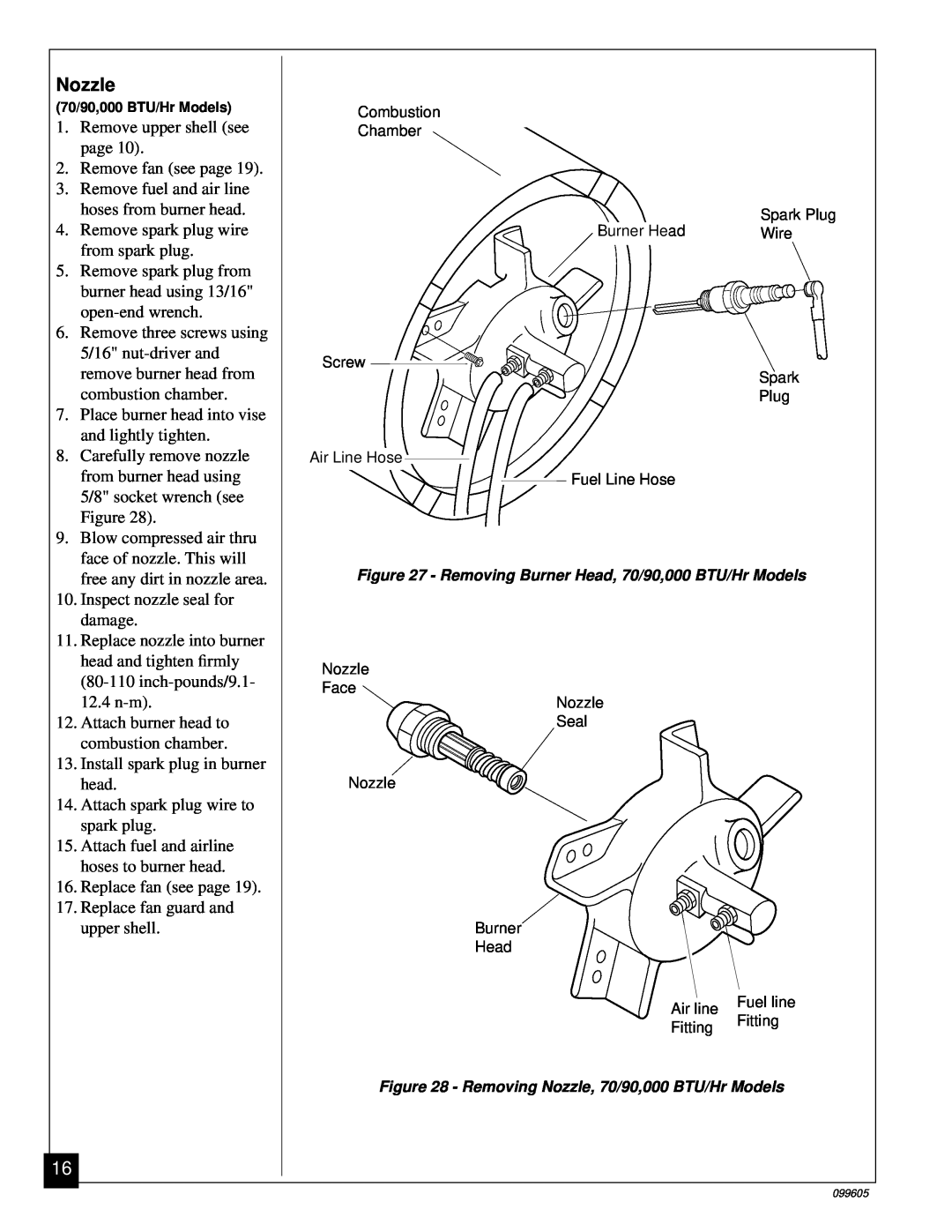 Desa H.S.I. Series owner manual Nozzle, Remove upper shell see page 