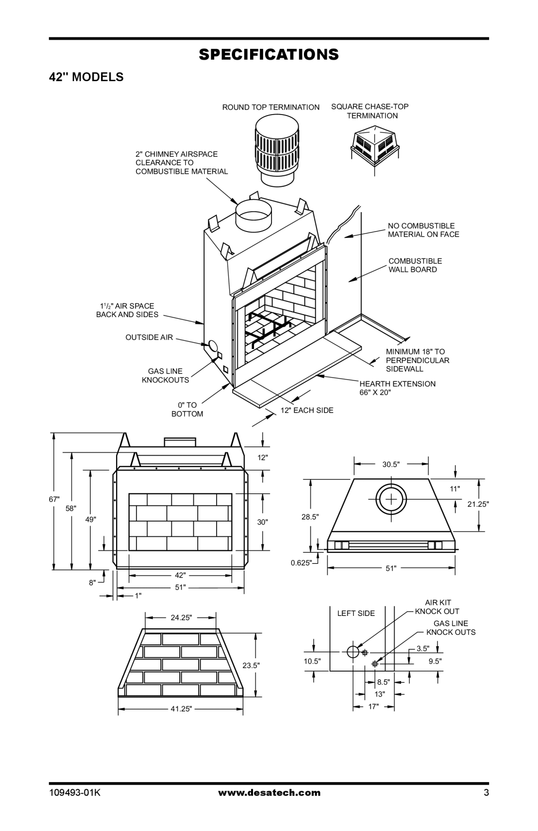 Desa ICBO# 3507 installation manual Specifications, Models 