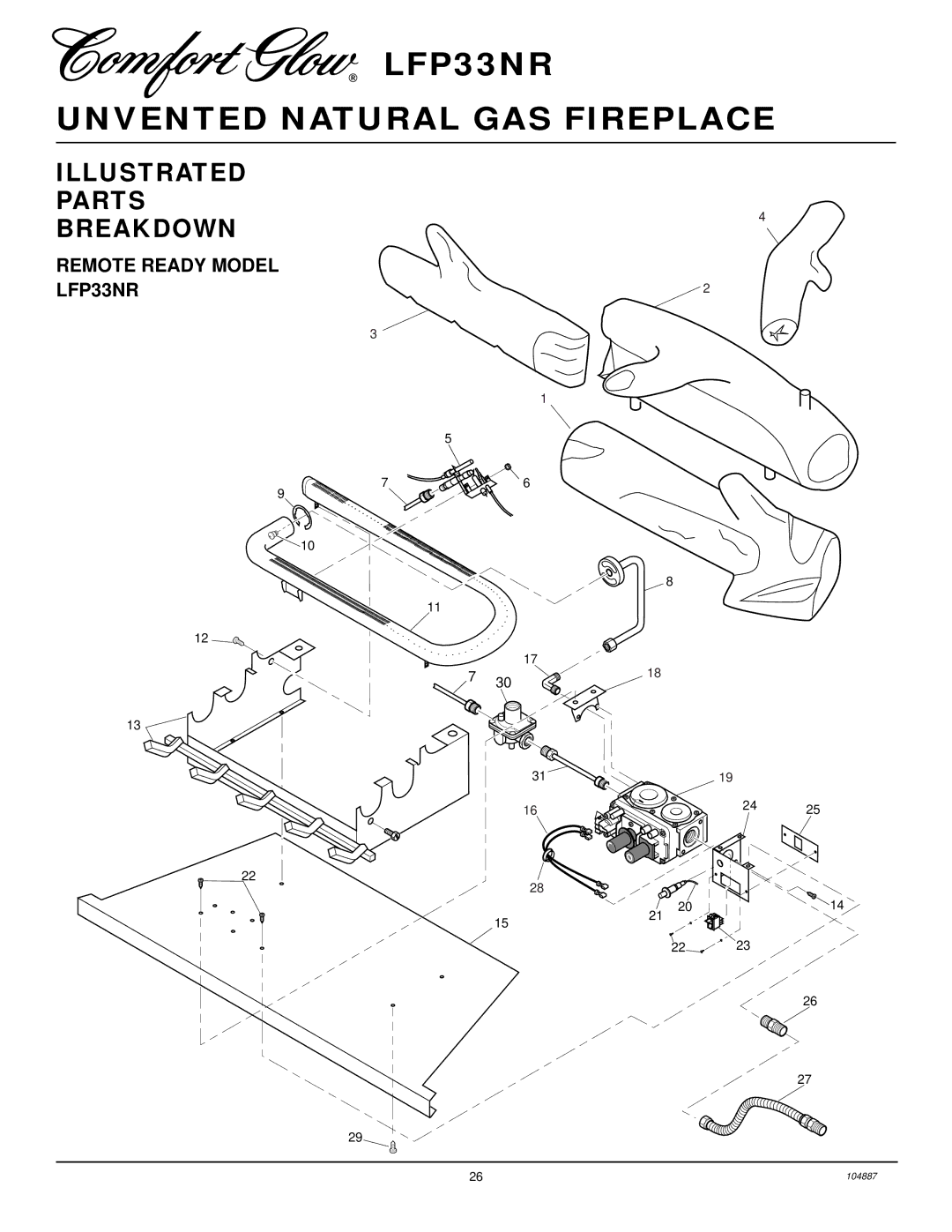 Desa installation manual Illustrated Parts Breakdown, Remote Ready Model LFP33NR 