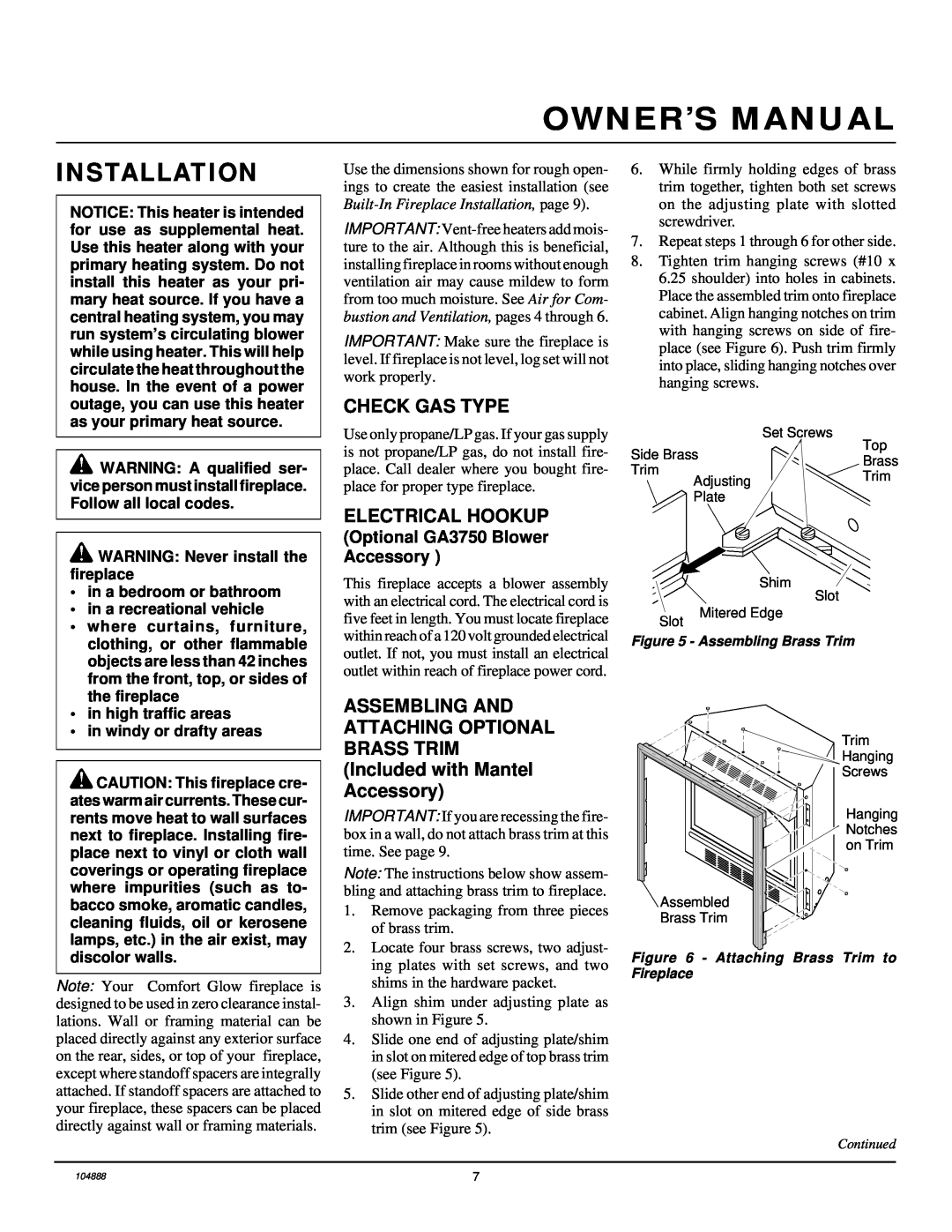 Desa LFP33PR installation manual Installation, Check Gas Type, Electrical Hookup 