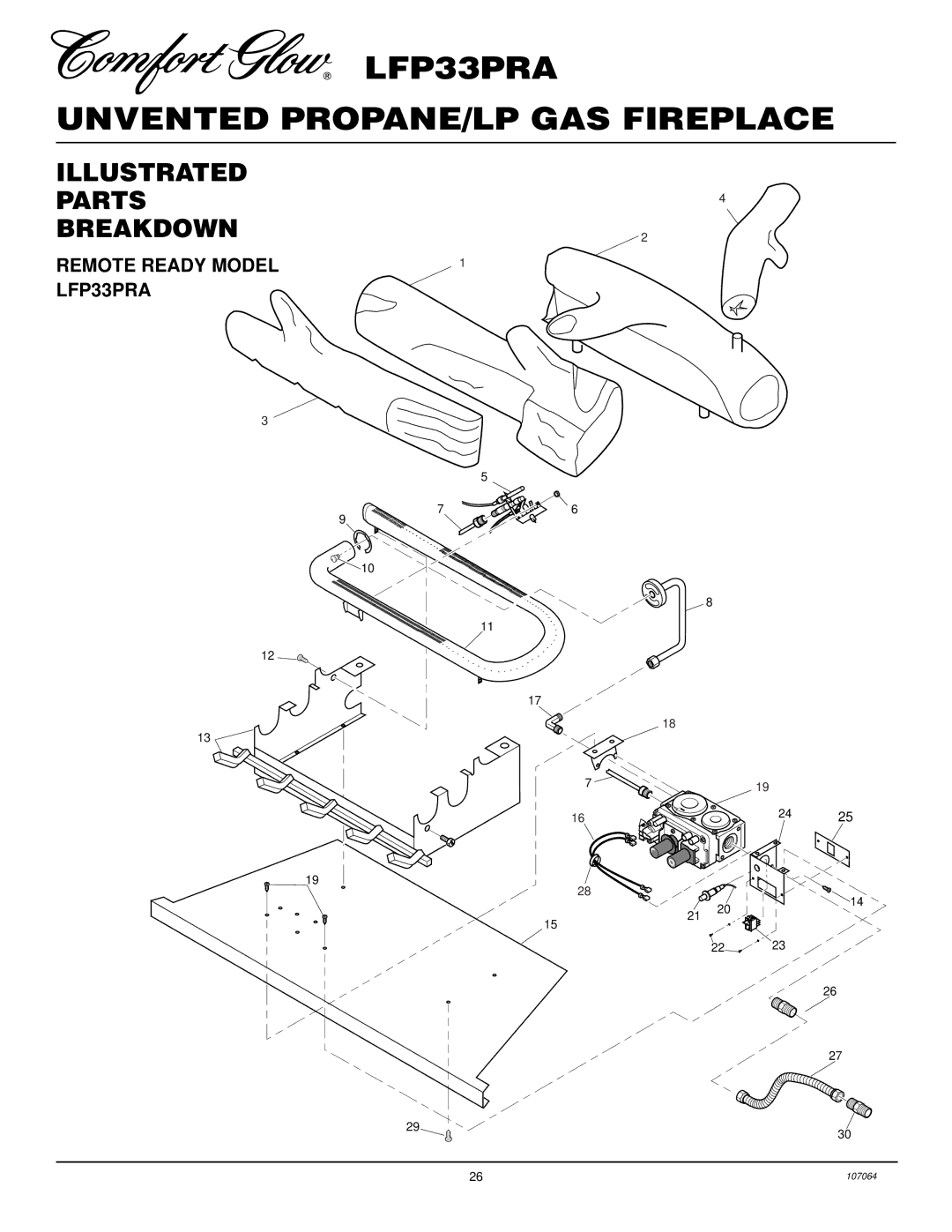 Desa installation manual Illustrated Parts Breakdown, Remote Ready Model LFP33PRA 