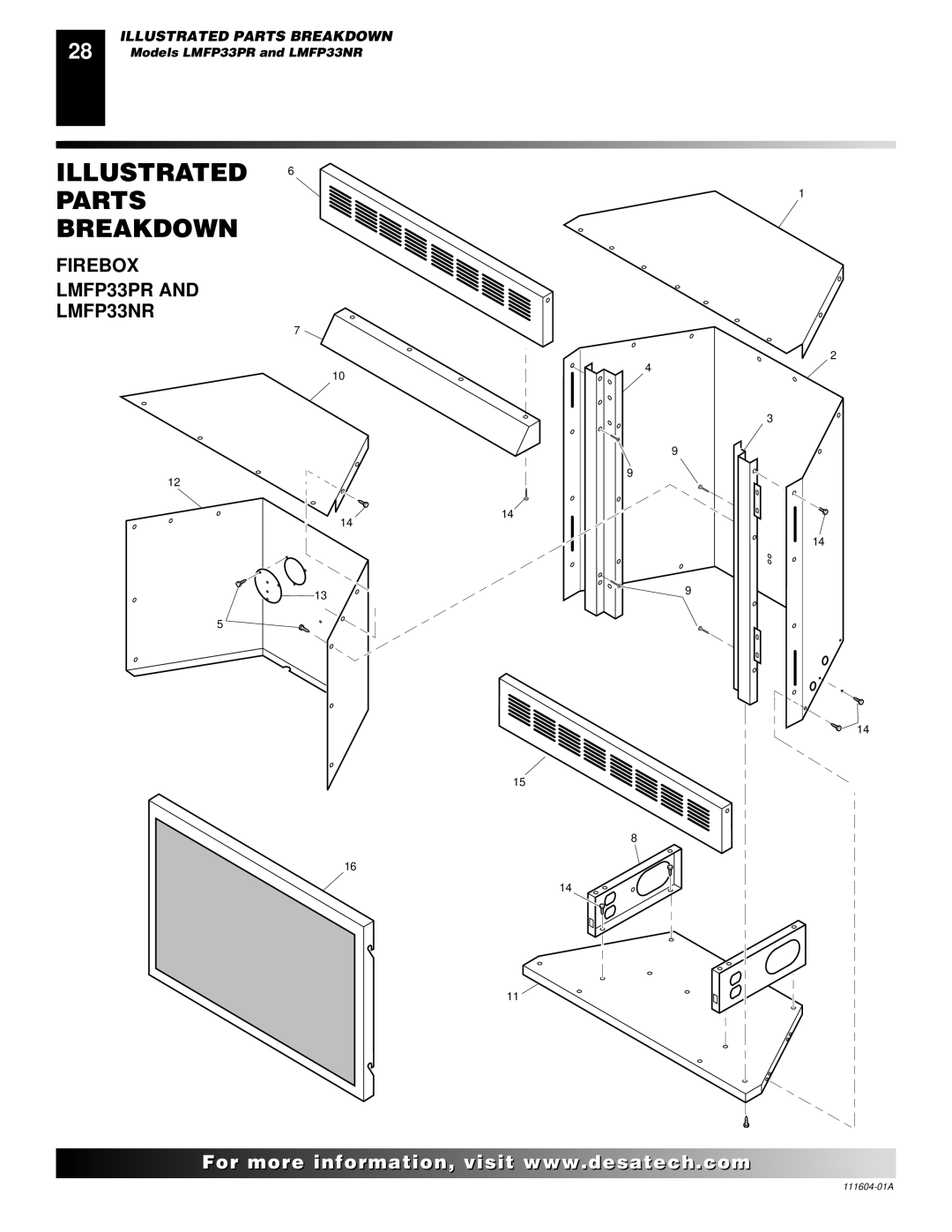 Desa installation manual Firebox LMFP33PR LMFP33NR 