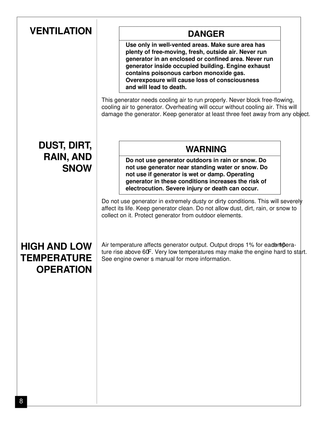 Desa Mgh3000, Mgh4000a, Mgh5000a, Mgh6000, Mgh7000 installation manual 