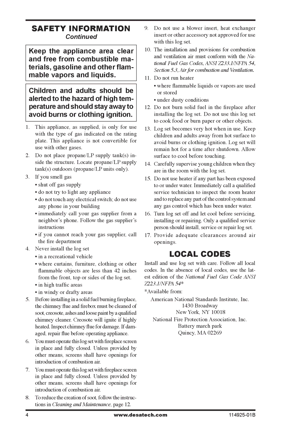 Desa MPF24VNA installation manual Local Codes, High trafﬁc areas Windy or drafty areas 