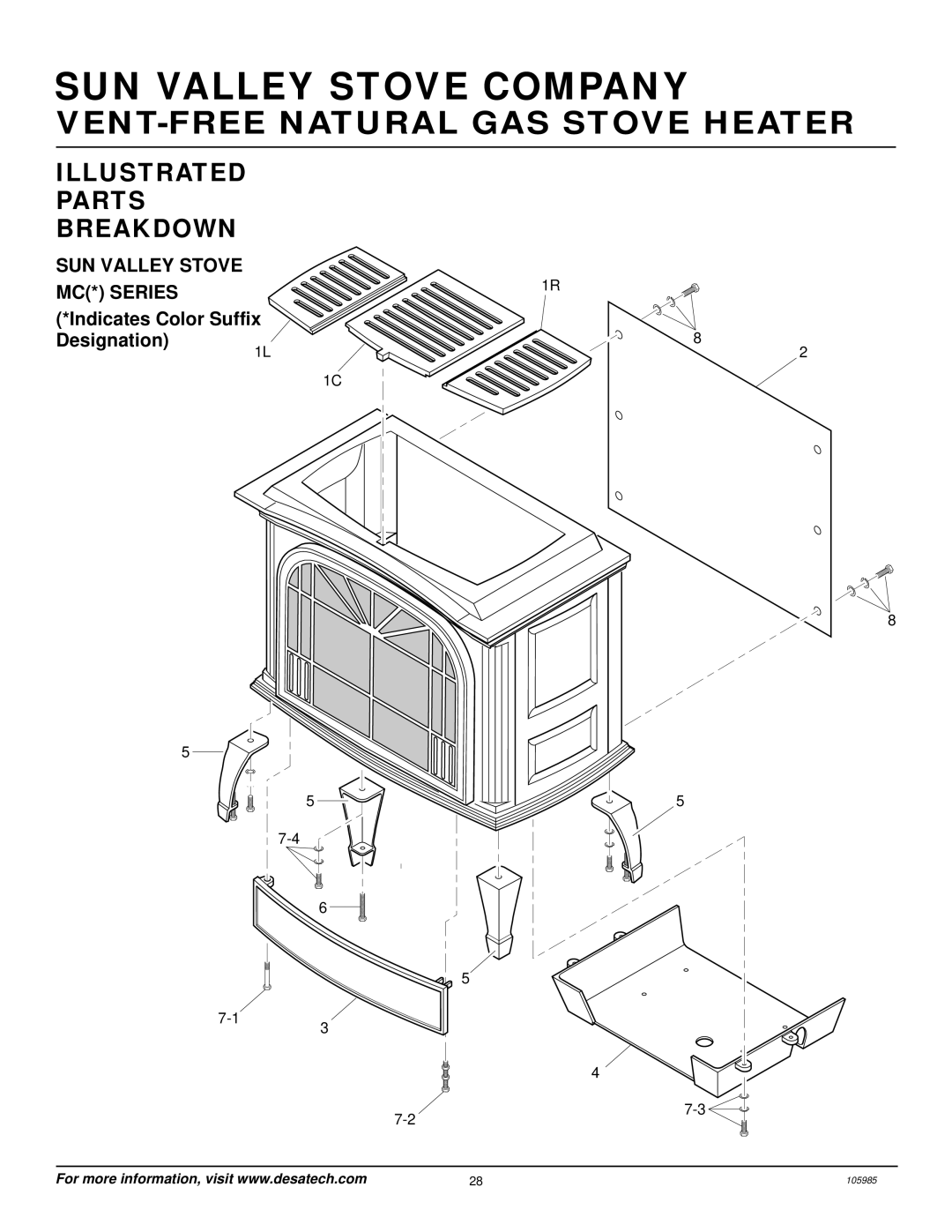 Desa MSVFBNR Series installation manual SUN Valley Stove 