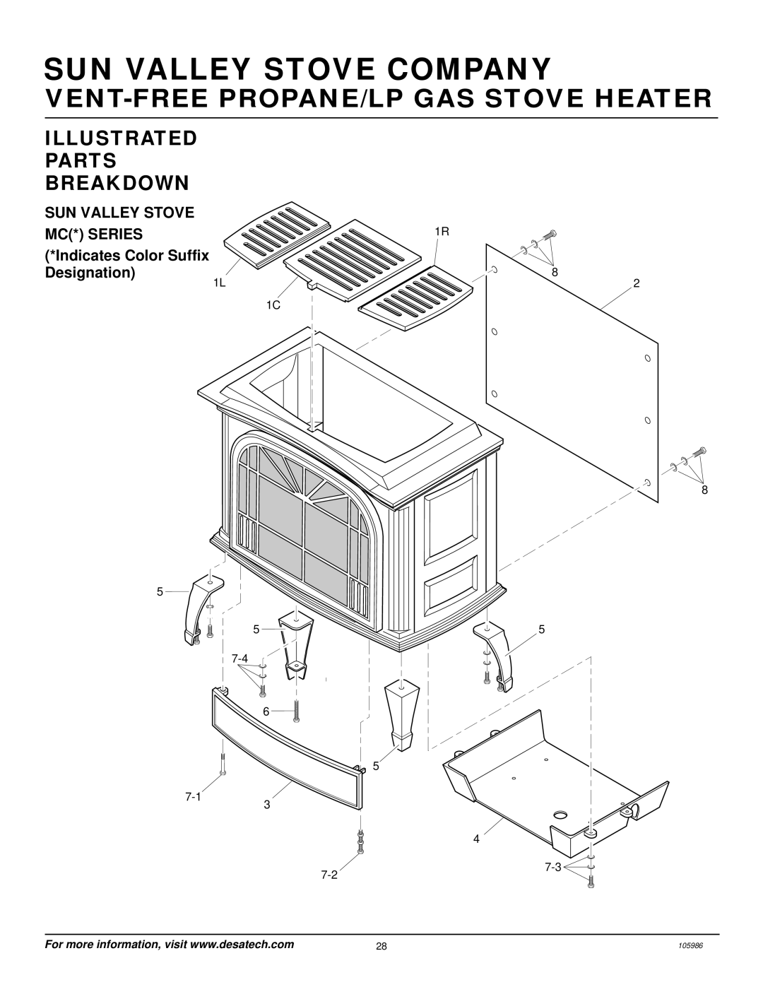 Desa MSVFBP installation manual SUN Valley Stove MC* Series 