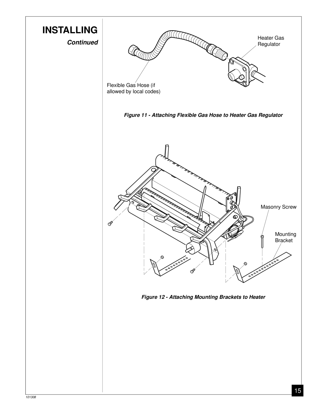 Desa NATURAL GAS LOG HEATER installation manual Attaching Flexible Gas Hose to Heater Gas Regulator 