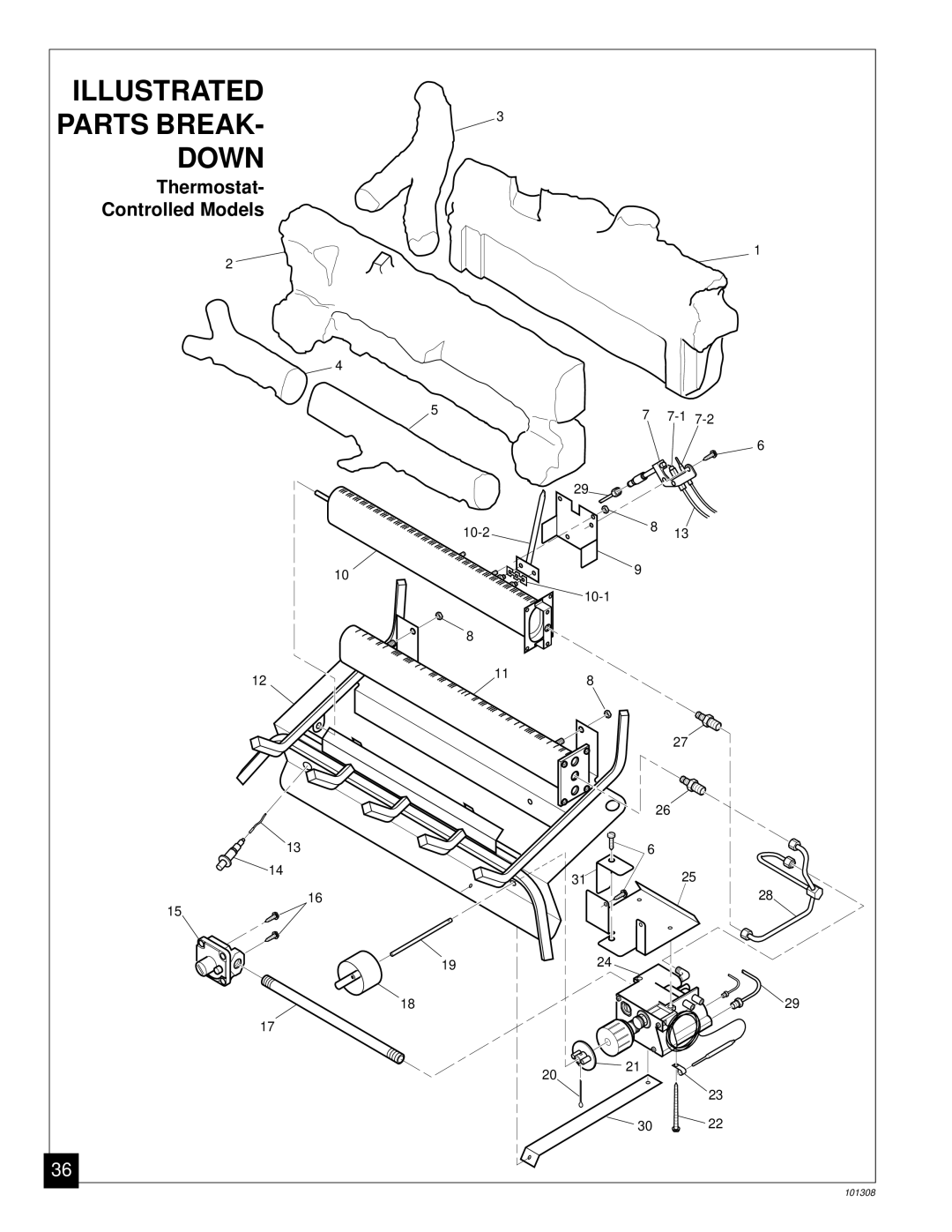 Desa NATURAL GAS LOG HEATER installation manual Thermostat Controlled Models 