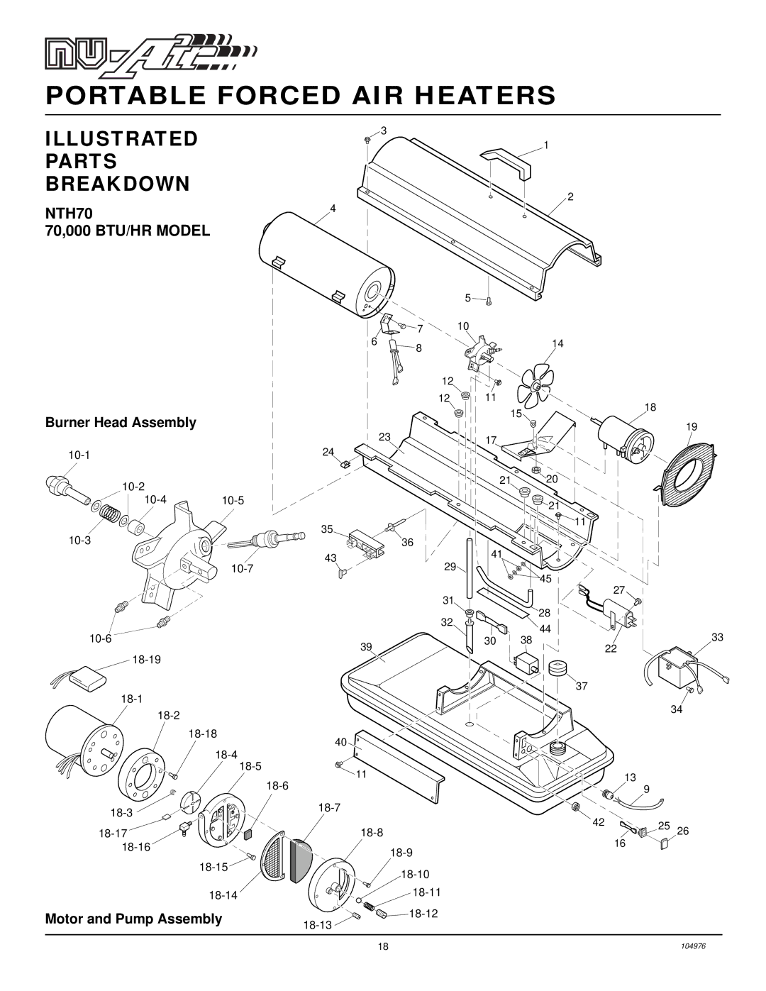 Desa NTH150, NTH50, NTH100, NTH35 owner manual NTH70 70,000 BTU/HR Model 