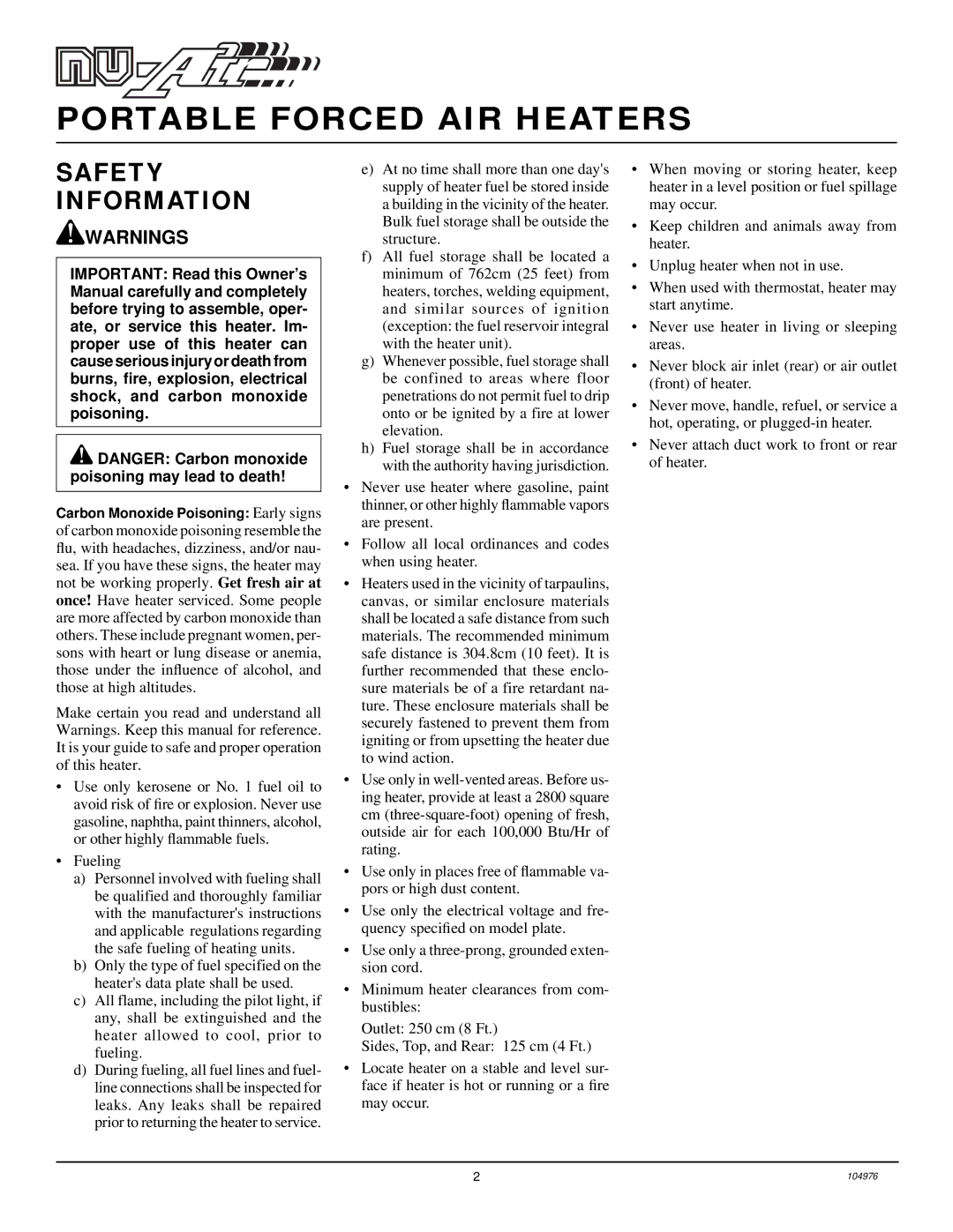 Desa NTH100, NTH150, NTH50, NTH70, NTH35 owner manual Portable Forced AIR Heaters, Safety Information 