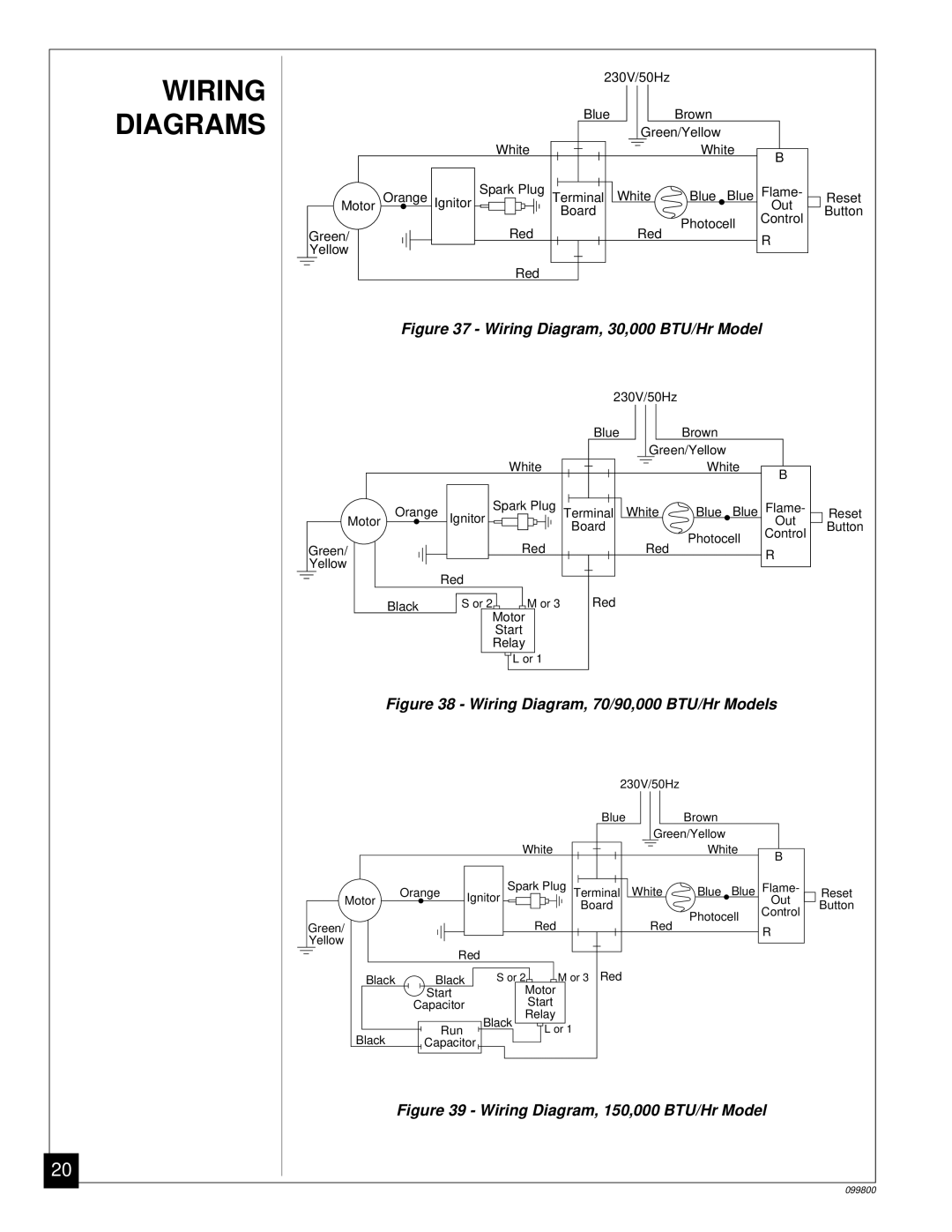 Desa PH30EDI, PH70EDI, PH150EDI, PH100EDI owner manual Wiring Diagrams, Wiring Diagram, 30,000 BTU/Hr Model 