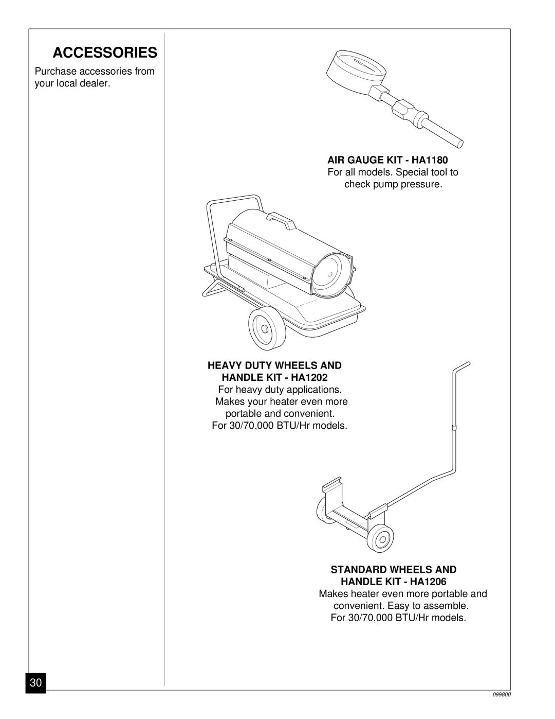 Desa PH150EDI, PH30EDI, PH70EDI, PH100EDI owner manual Accessories 