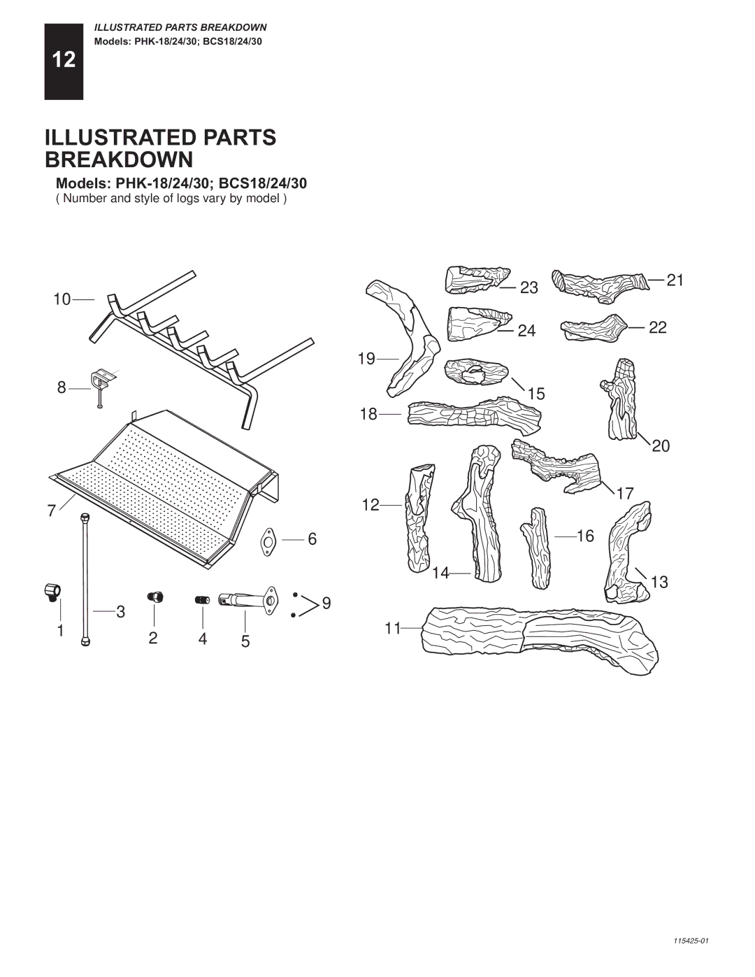 Desa PHK-18, PHK-24, PHK-30, BCS18, BCS24, BCS30 installation manual Illustrated Parts Breakdown 