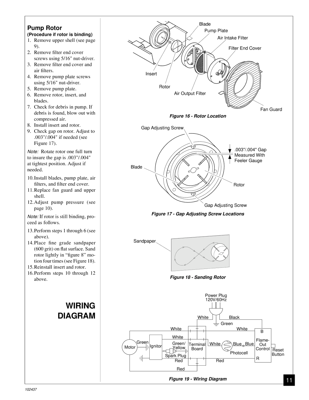 Desa PORTABLE FORCED AIR HEATERS owner manual Wiring Diagram, Pump Rotor 