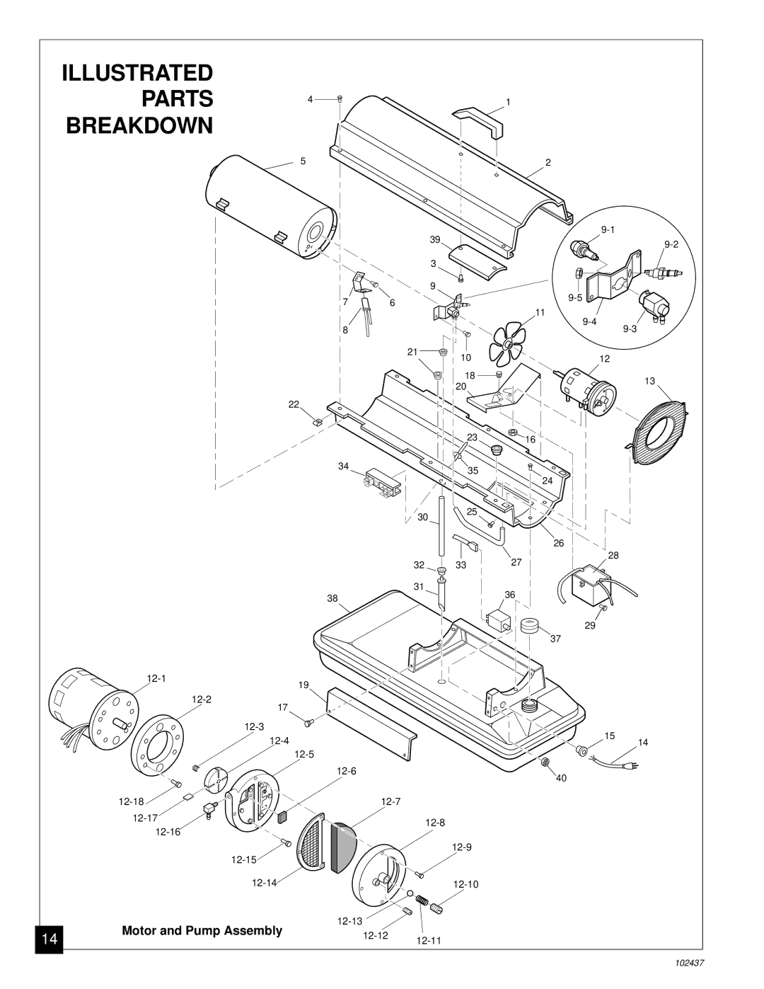 Desa PORTABLE FORCED AIR HEATERS owner manual Parts Breakdown 