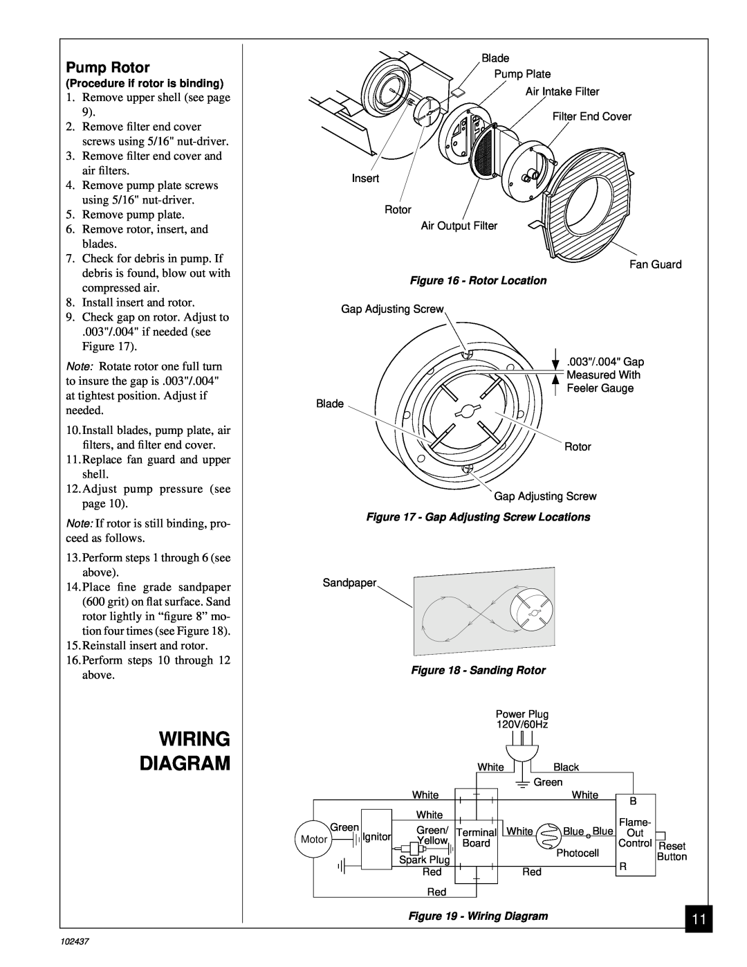 Desa PORTABLE FORCED AIR HEATERS owner manual Wiring Diagram, Pump Rotor 