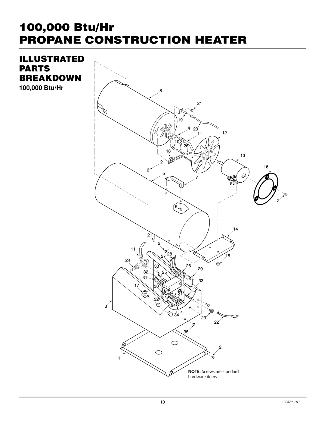 Desa PROPANE CONSTRUCTION HEATERS owner manual Illustrated Parts Breakdown 