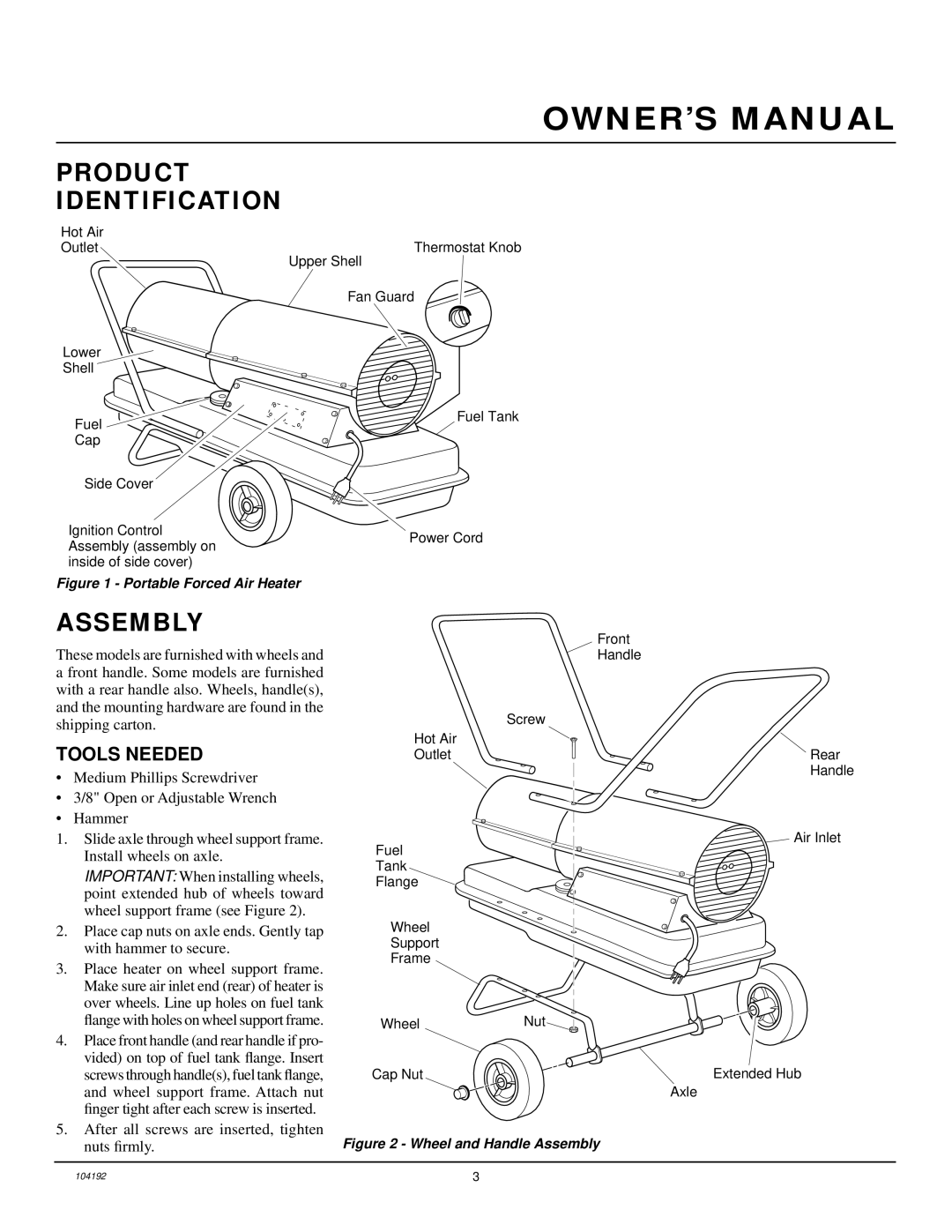 Desa R110BT, REM110BT, B110BT owner manual Product Identification, Assembly, Tools Needed 