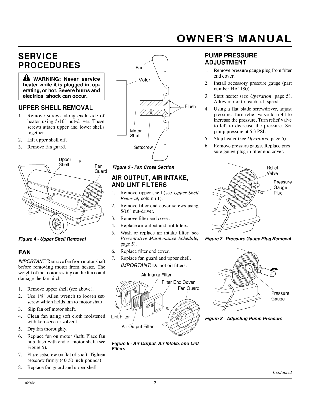 Desa REM110BT, R110BT, B110BT Service Procedures, Upper Shell Removal, Fan, AIR OUTPUT, AIR INTAKE, and Lint Filters 