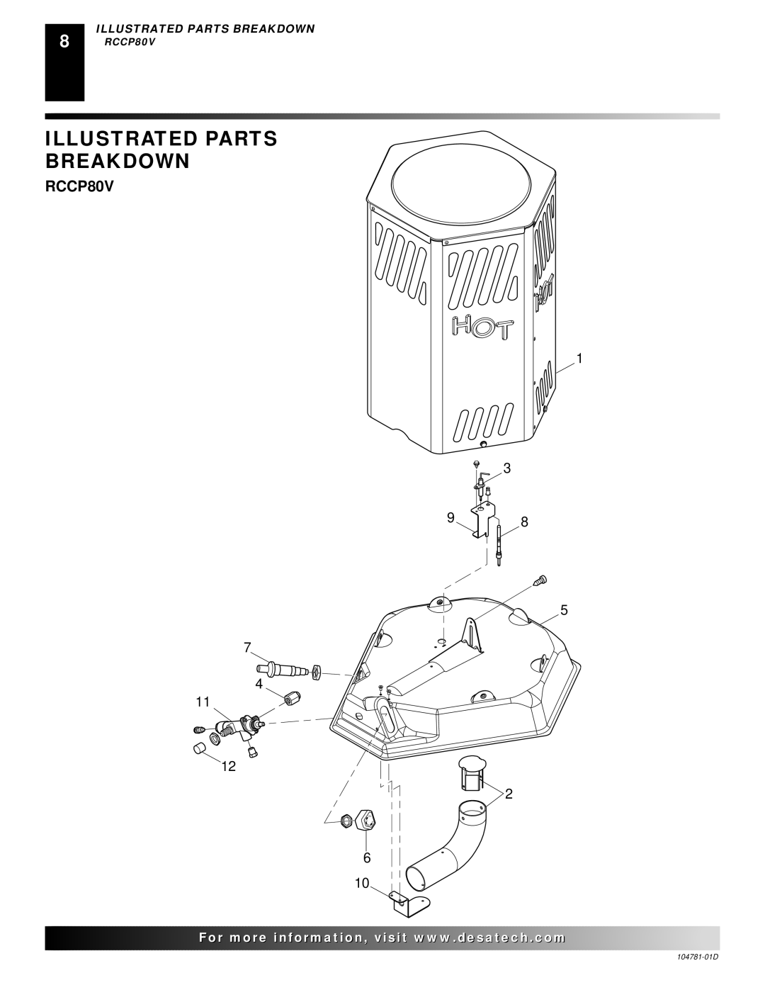 Desa RCCP80V owner manual Illustrated Parts Breakdown 