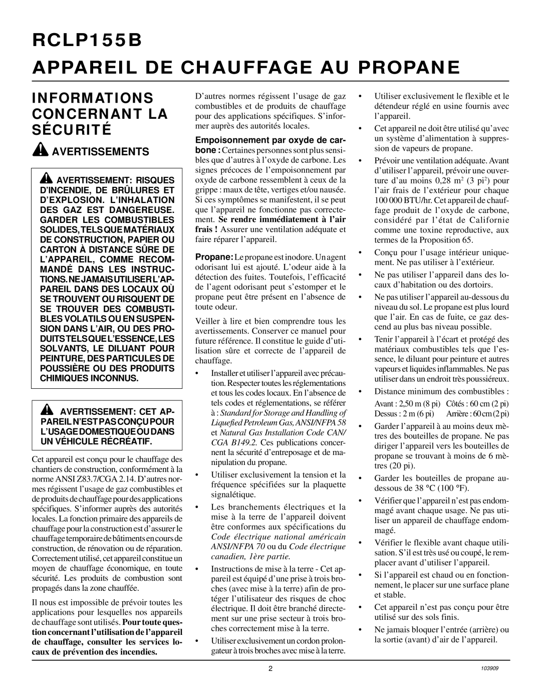 Desa RCLP155B owner manual Informations Concernant LA Sécurité, Avertissements 