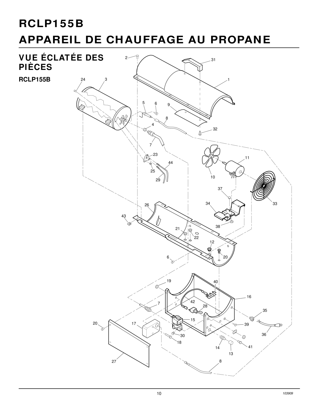 Desa RCLP155B owner manual VUE Éclatée DES Pièces 