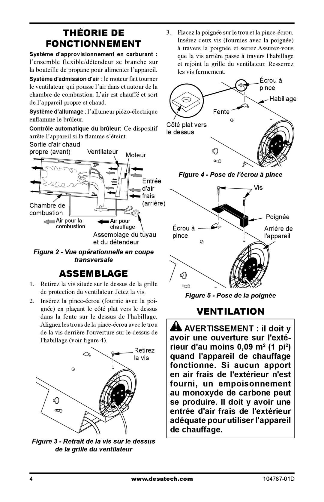 Desa RCLP30 owner manual Fonctionnement, Assemblage 