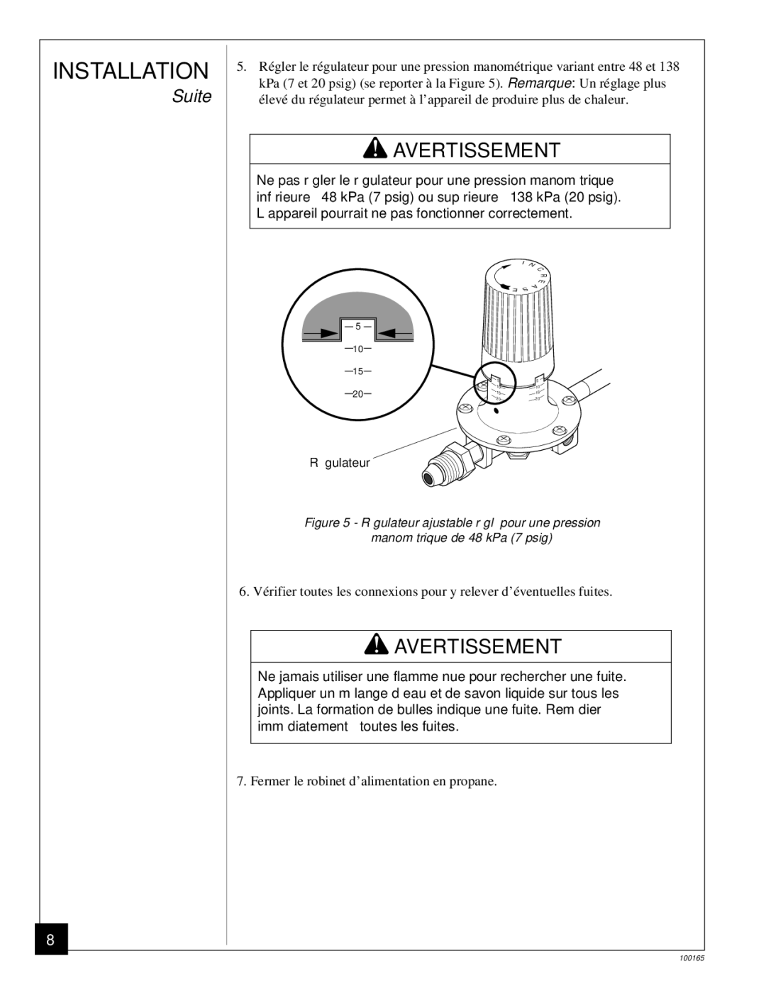 Desa RCLP375, BCLP375 owner manual Fermer le robinet d’alimentation en propane 