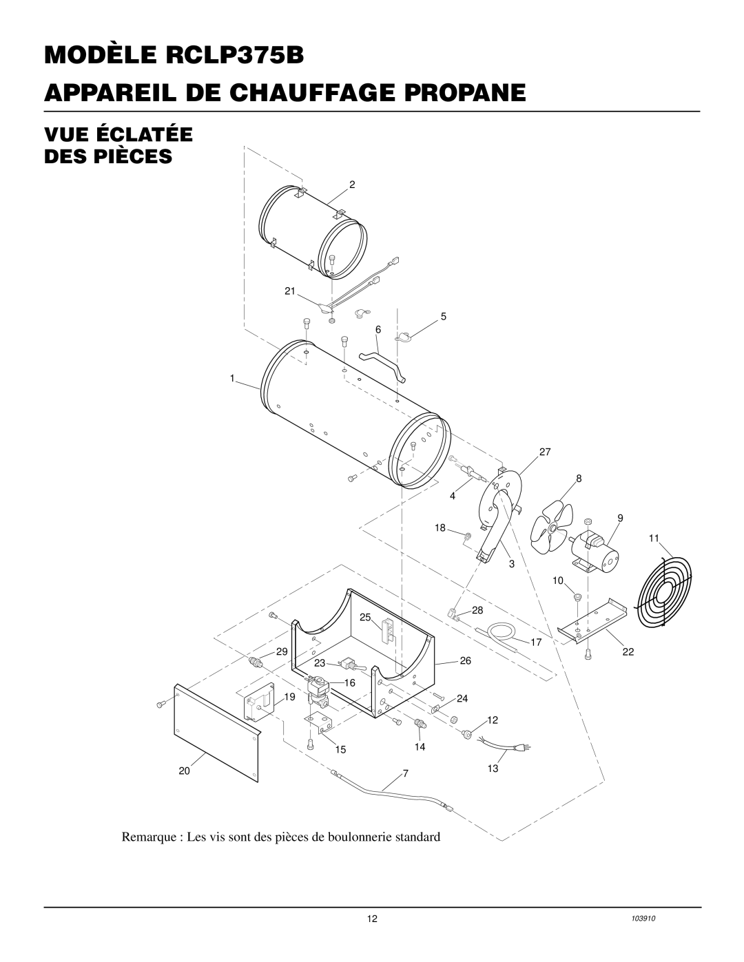 Desa RCLP375B owner manual VUE Éclatée DES Pièces 