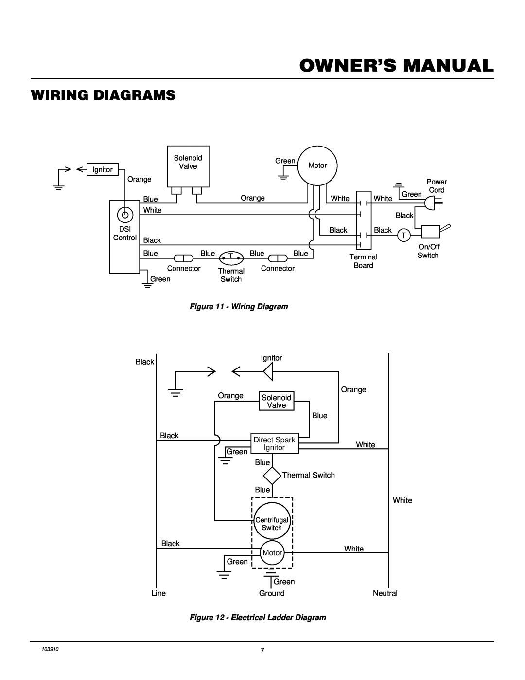 Desa RCLP375B owner manual Wiring Diagrams, Electrical Ladder Diagram 